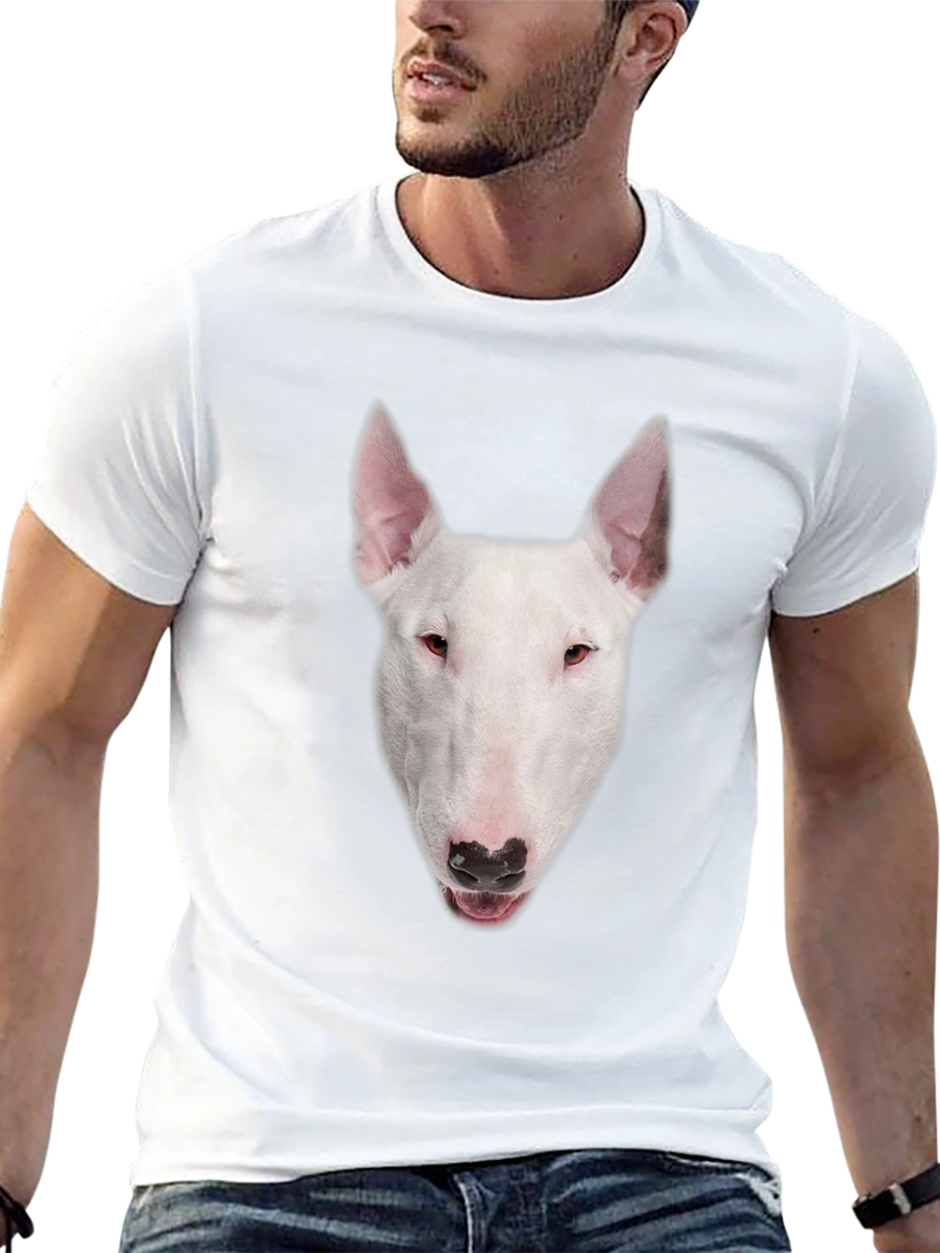 Bull Terrier Dog Graphic Black T-Shirt