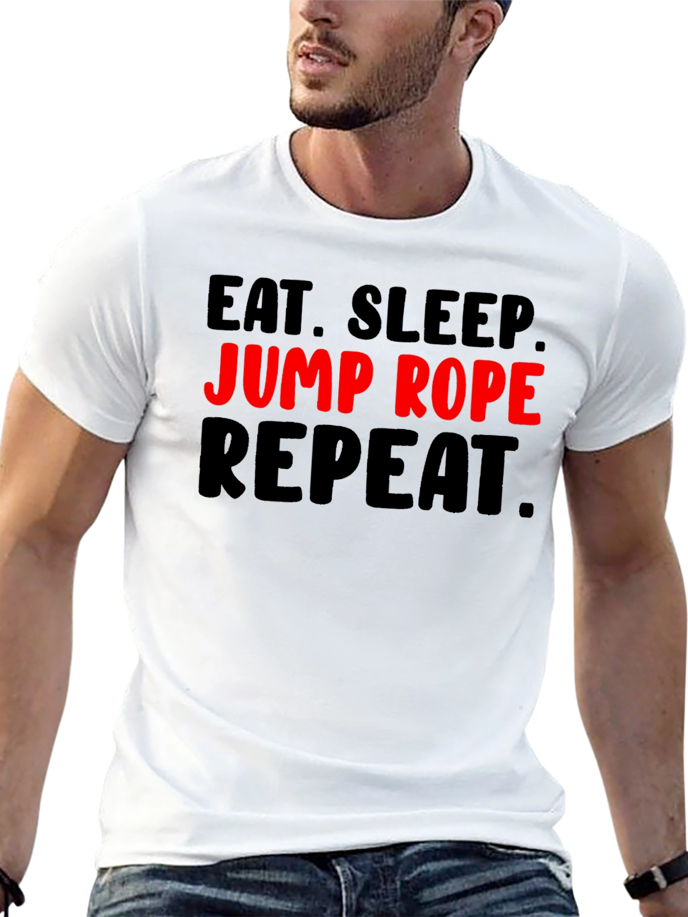 Eat Sleep Jump Rope Repeat Graphic T-Shirt