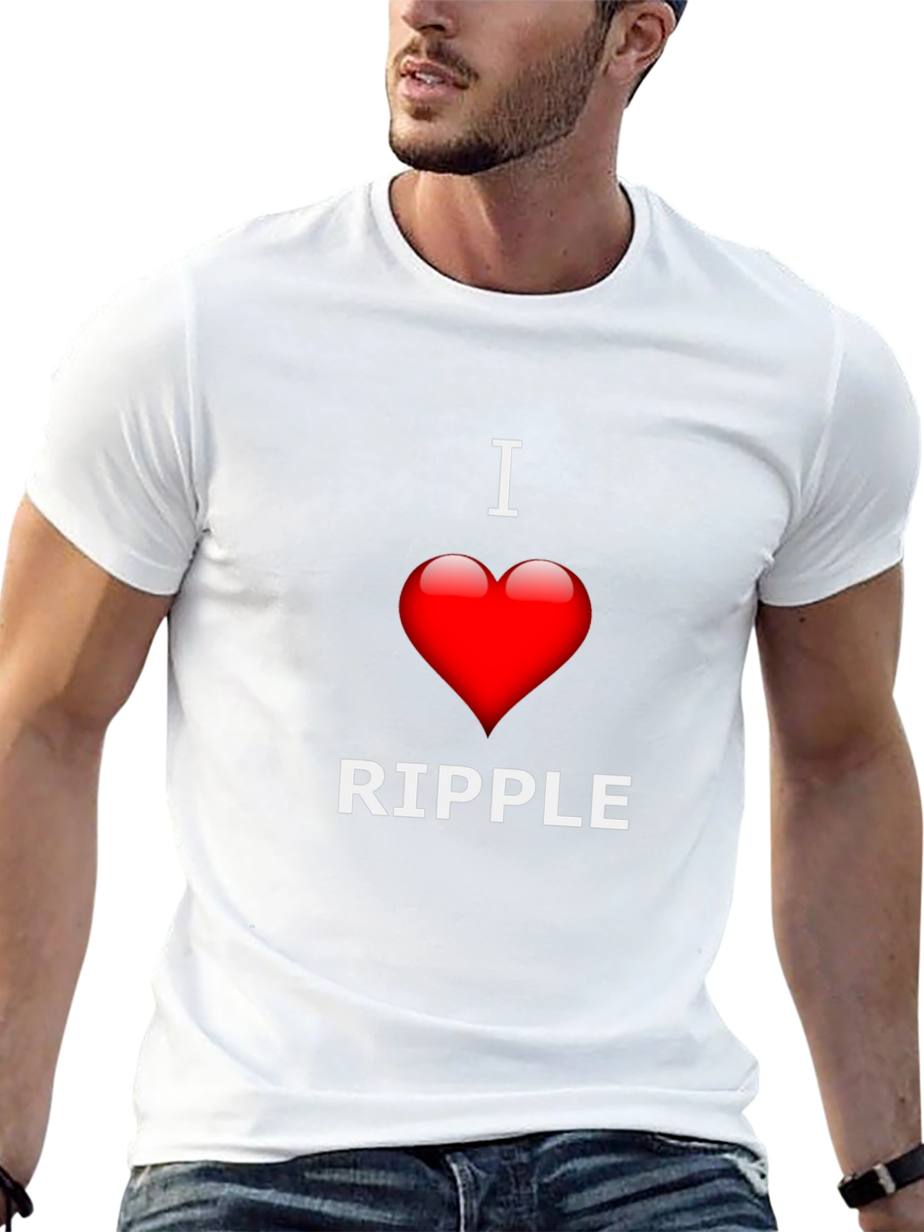 I Love Ripple Graphic T-Shirt - Black Crew Neck