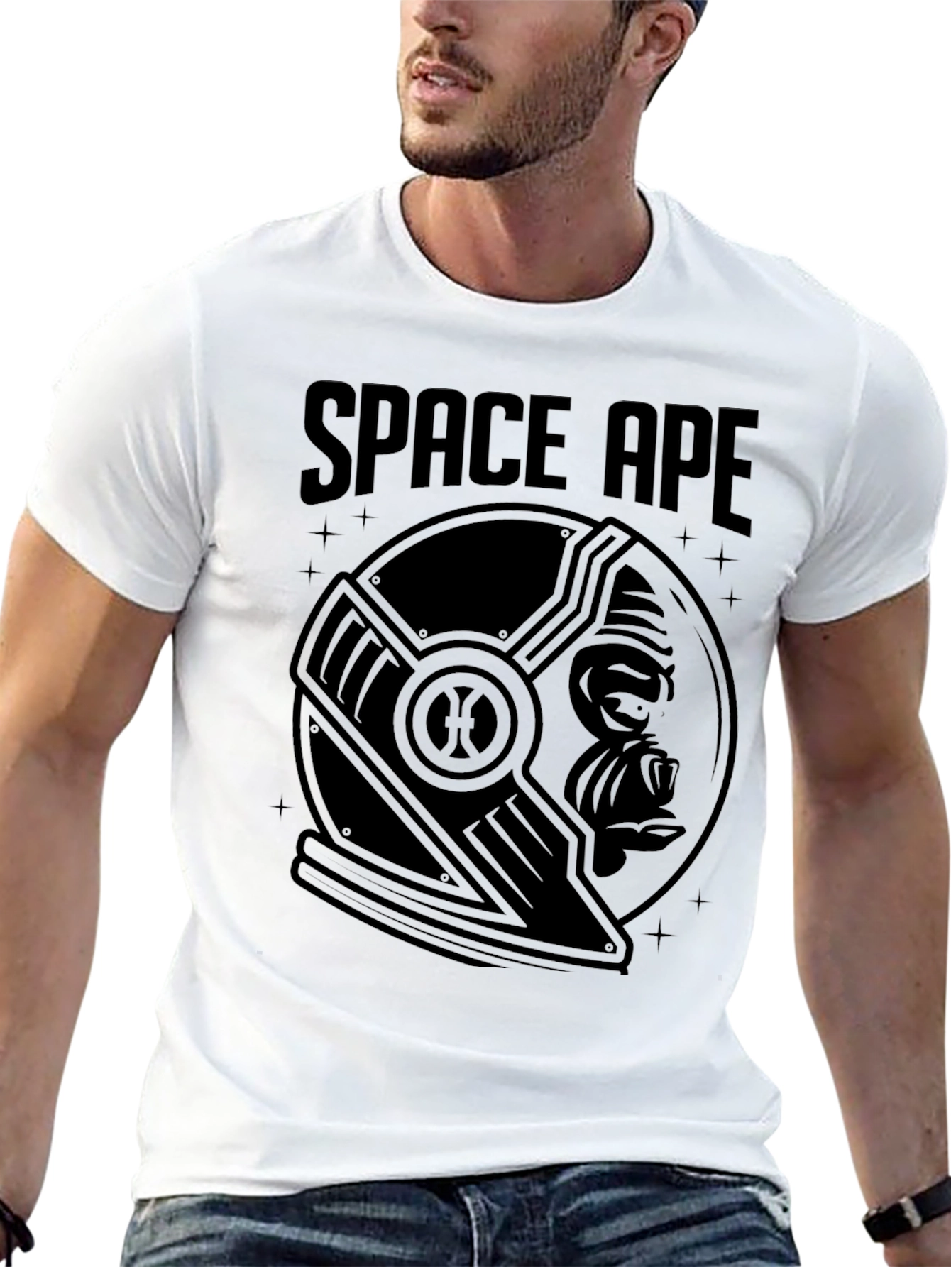 Space Ape Graphic T-Shirt - Retro Sci-Fi Tee