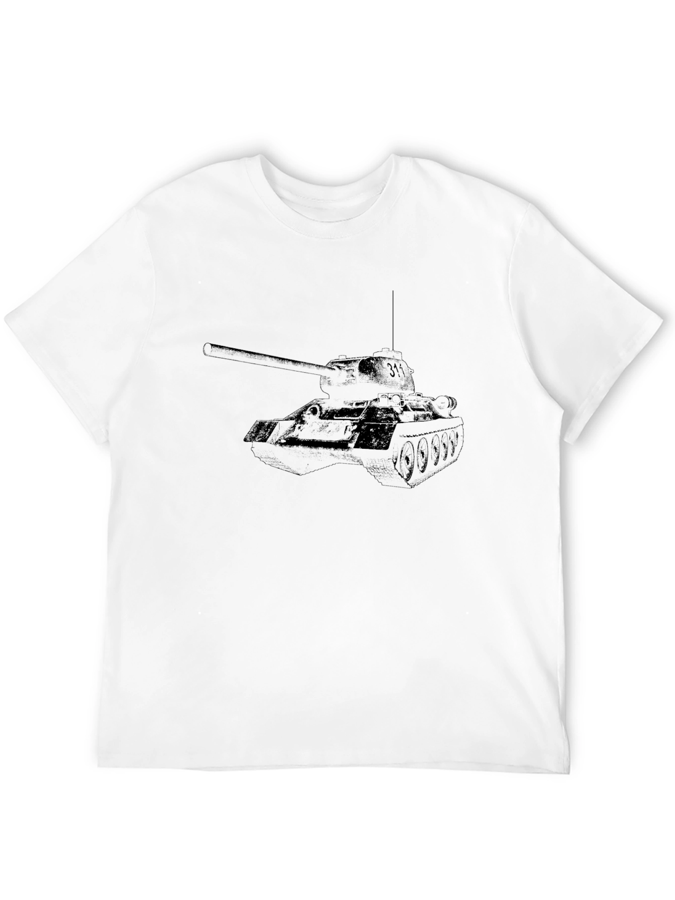 Tank Graphic Tee - Black Cotton T-Shirt