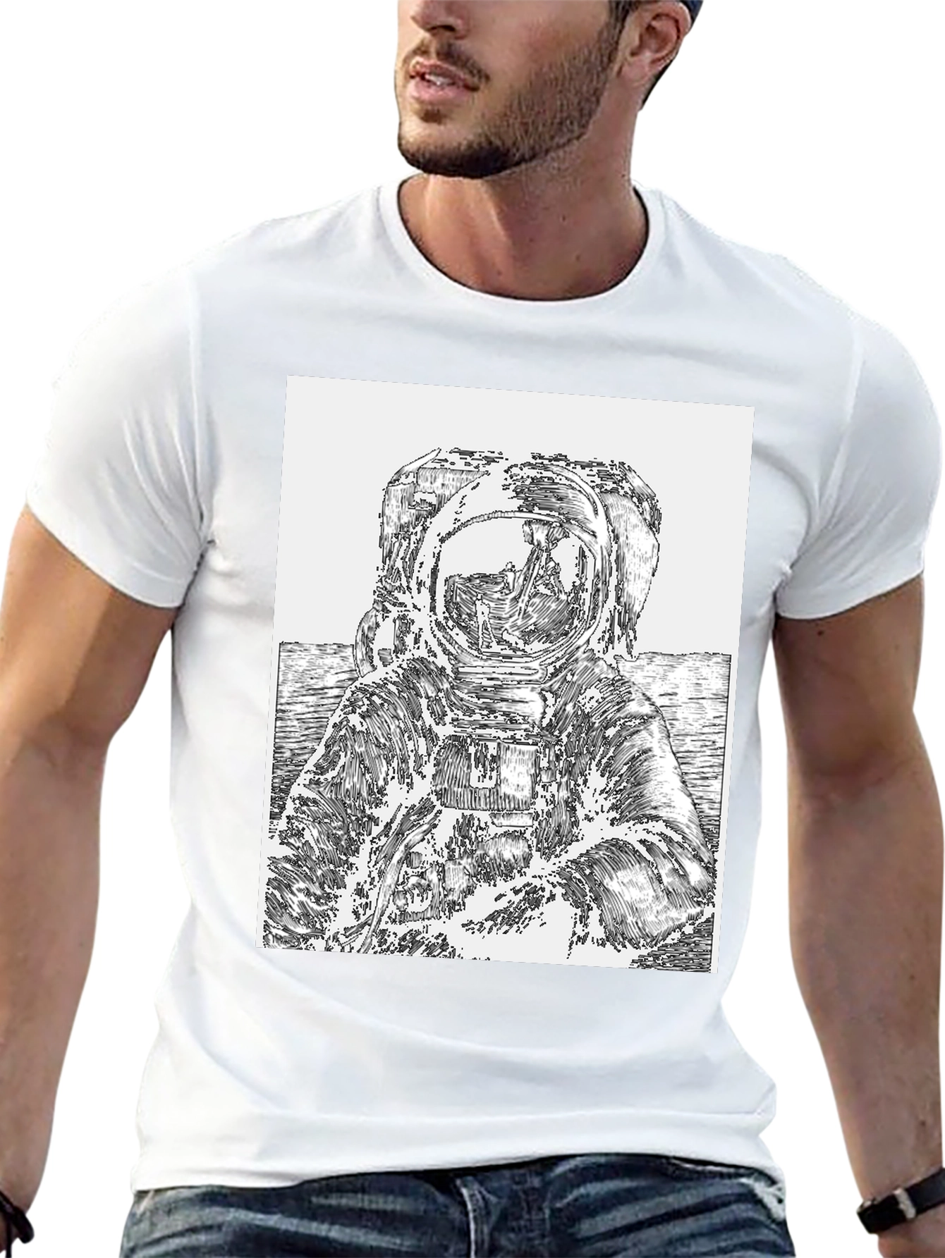 Astronaut Graphic Tee - Black Cotton T-Shirt