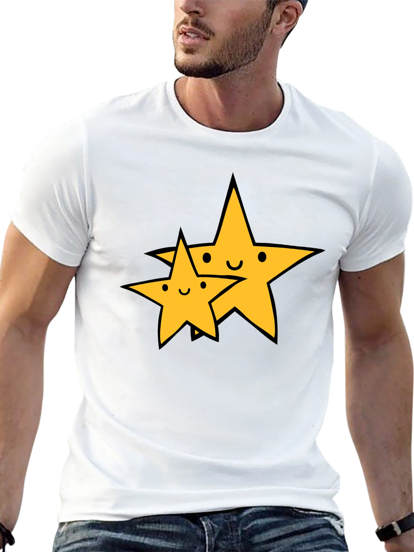 Cute Star Duo Black T-Shirt