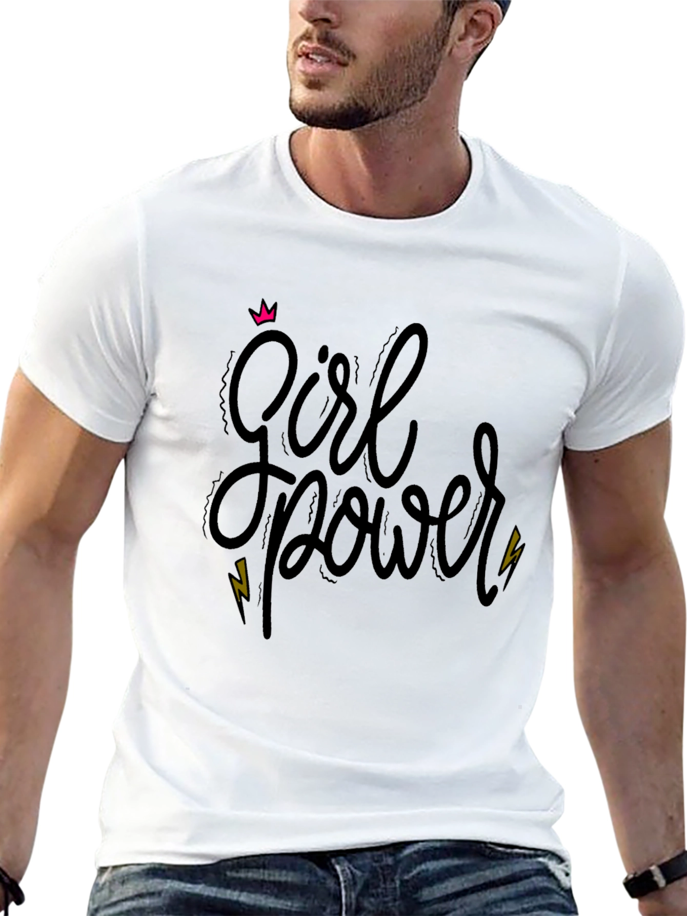 Girl Power Black Graphic Tee - Empowering Style