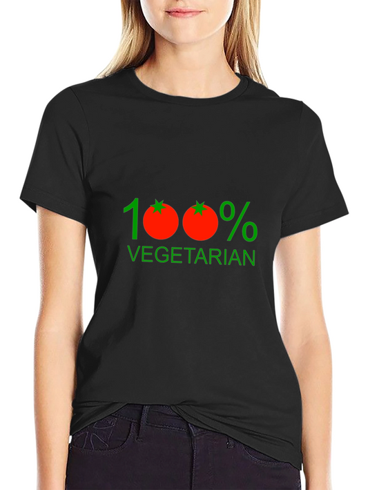 100% Vegetarian Graphic Tee - Black