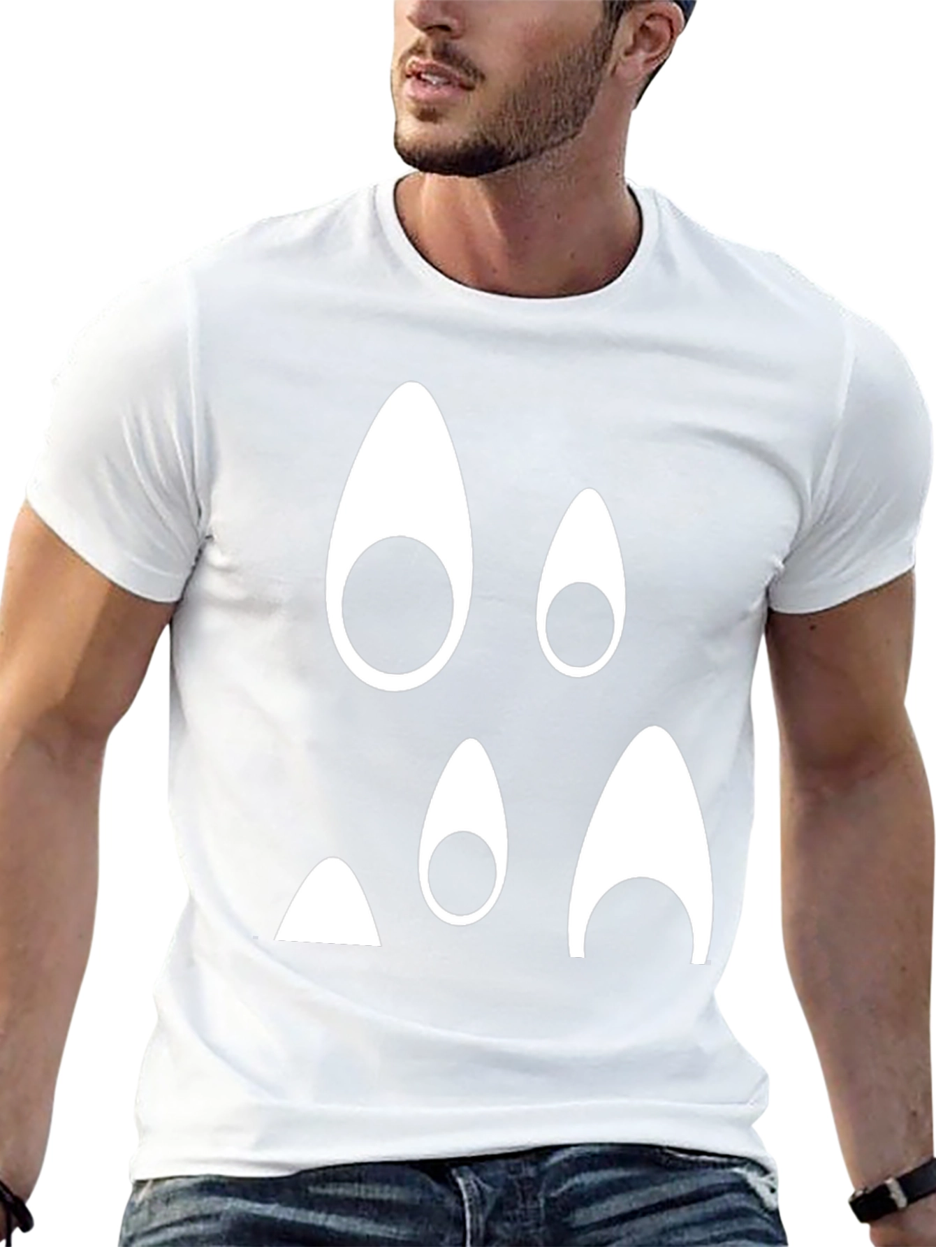 Funny Ghost Face Black T-Shirt