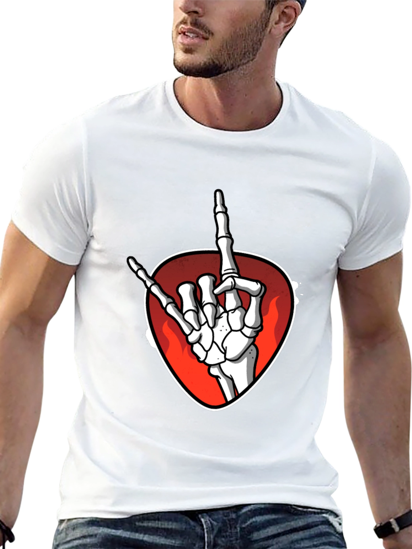 Rock On Skeleton Hand Graphic Tee