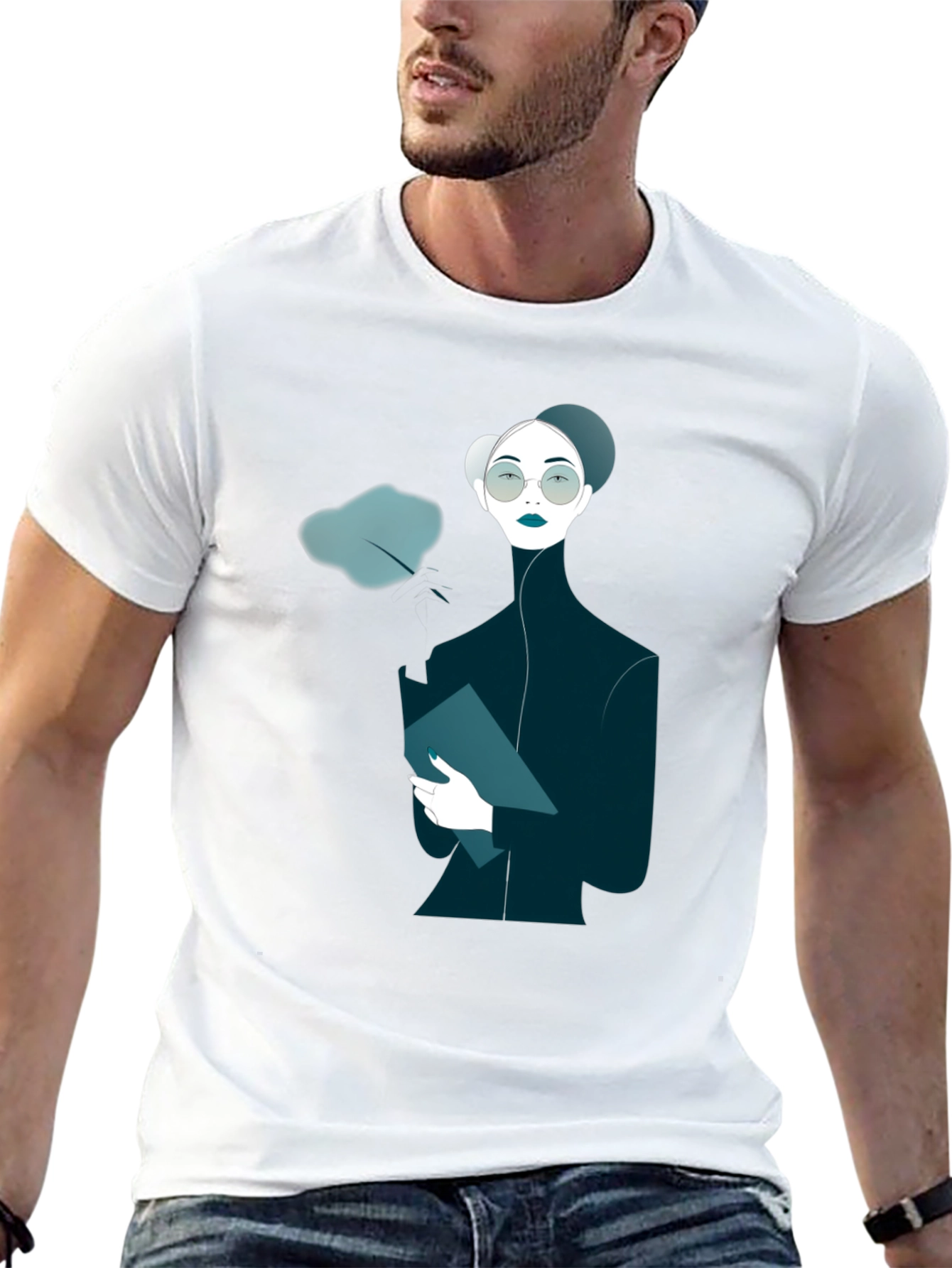 Unique Graphic Print Black T-Shirt