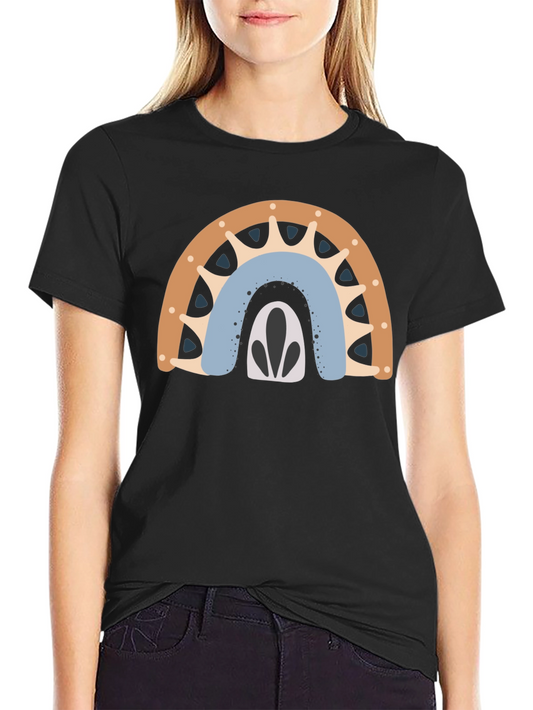 Boho Rainbow Graphic Tee - Mens Black T-Shirt