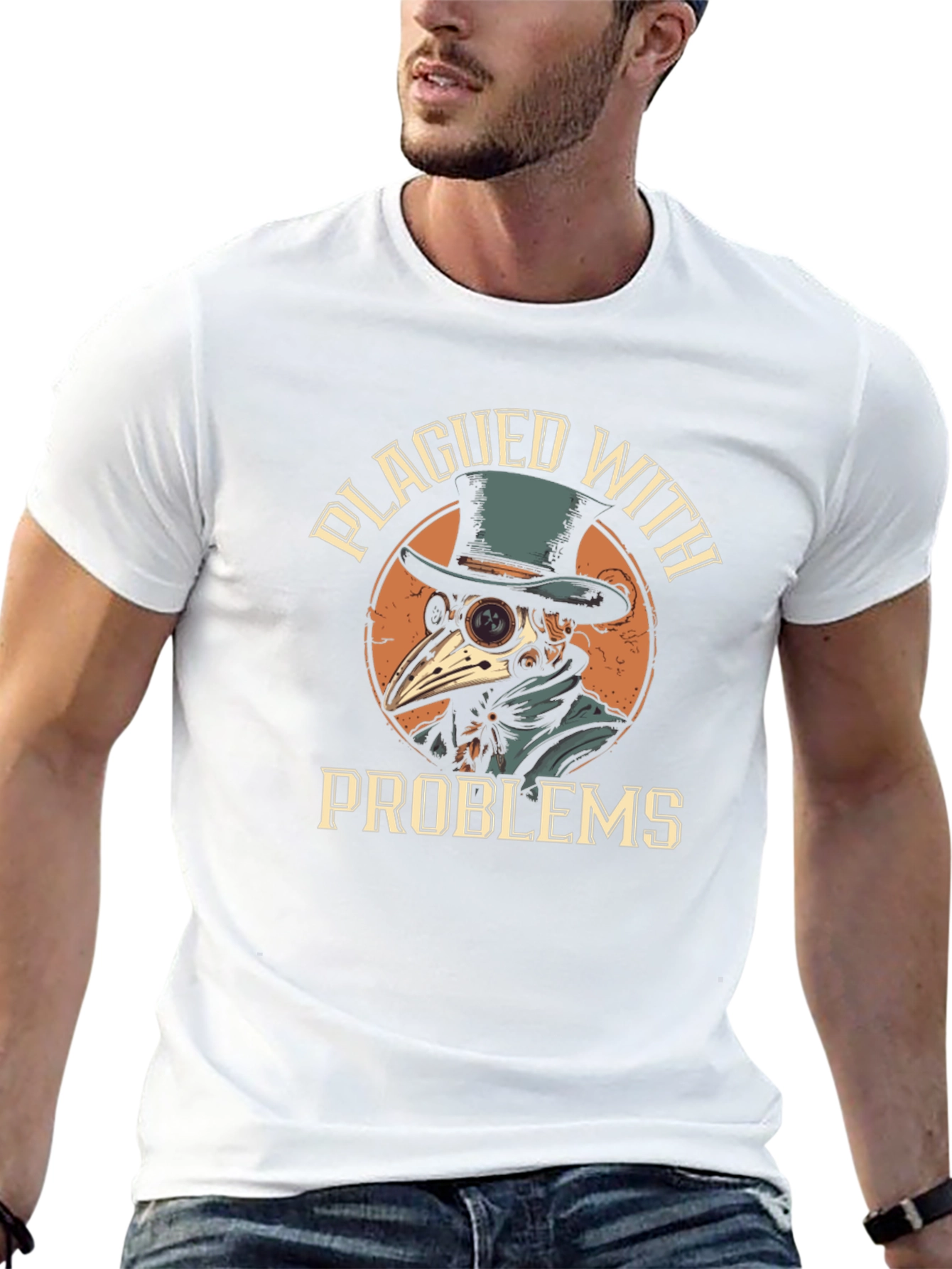 Plagued With Problems T-Shirt - Plague Doctor Design