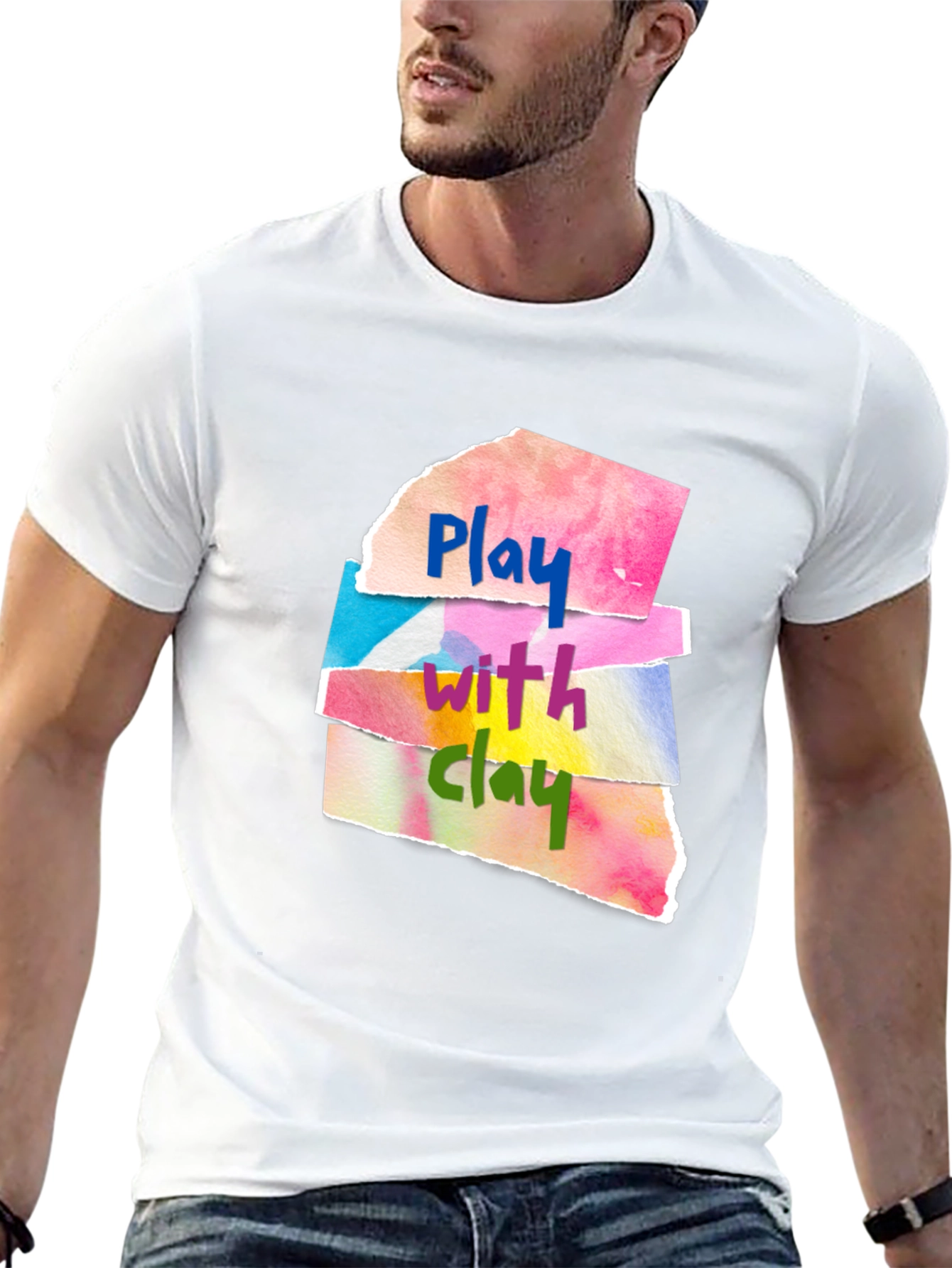 Play With Clay Graphic Tee - Artsy Design