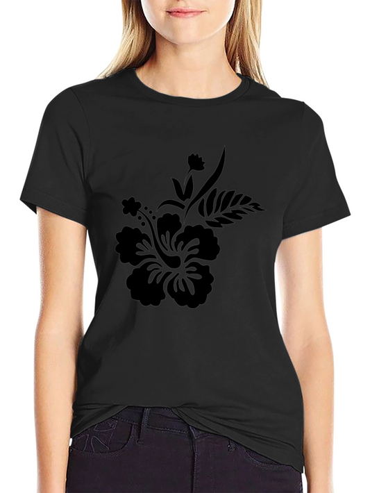 Black Floral Graphic Tee - Casual Comfort