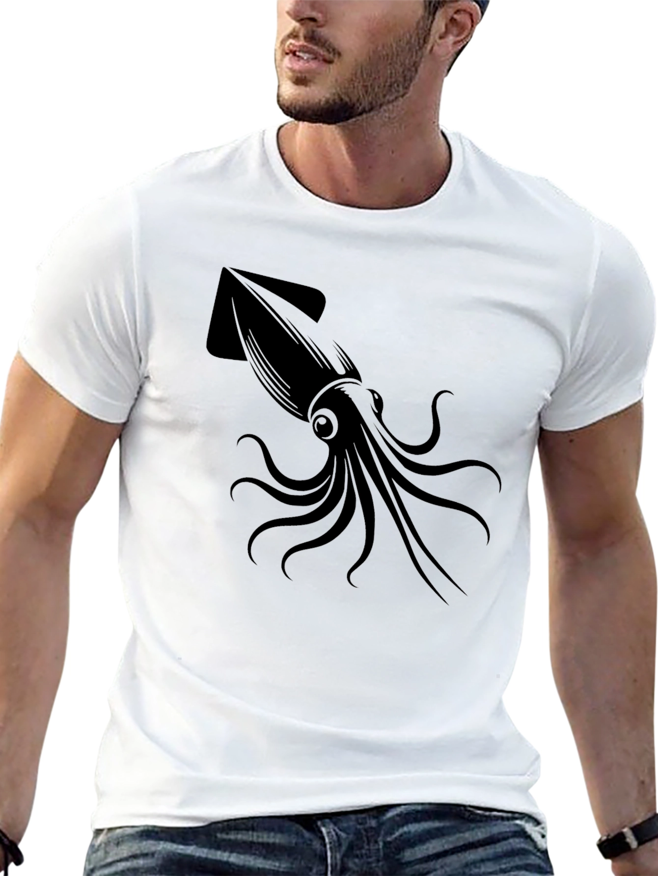 Squid Graphic Tee - Mens Black T-Shirt