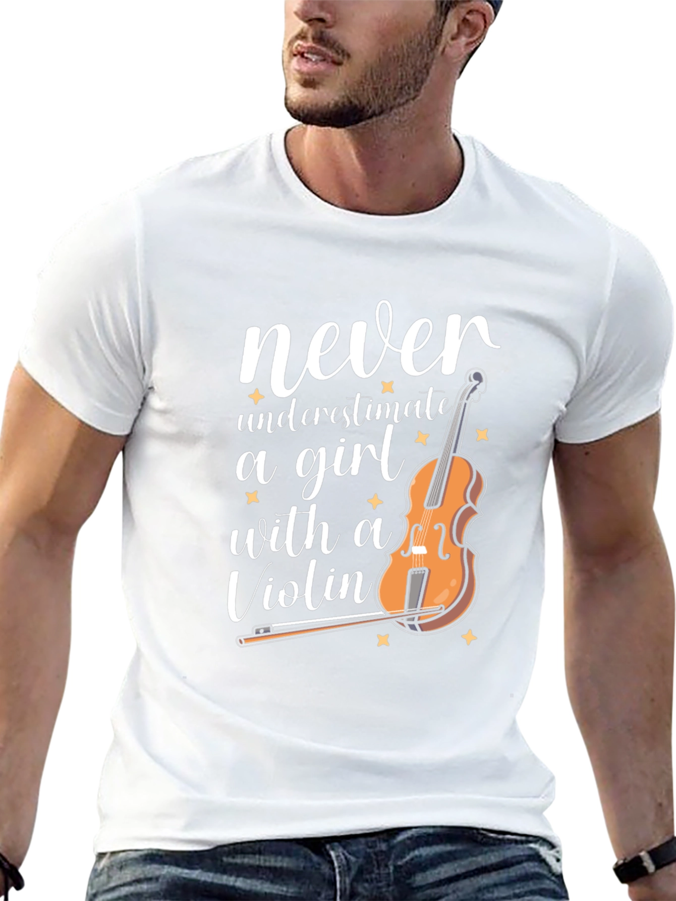Never Underestimate a Girl with a Violin T-Shirt