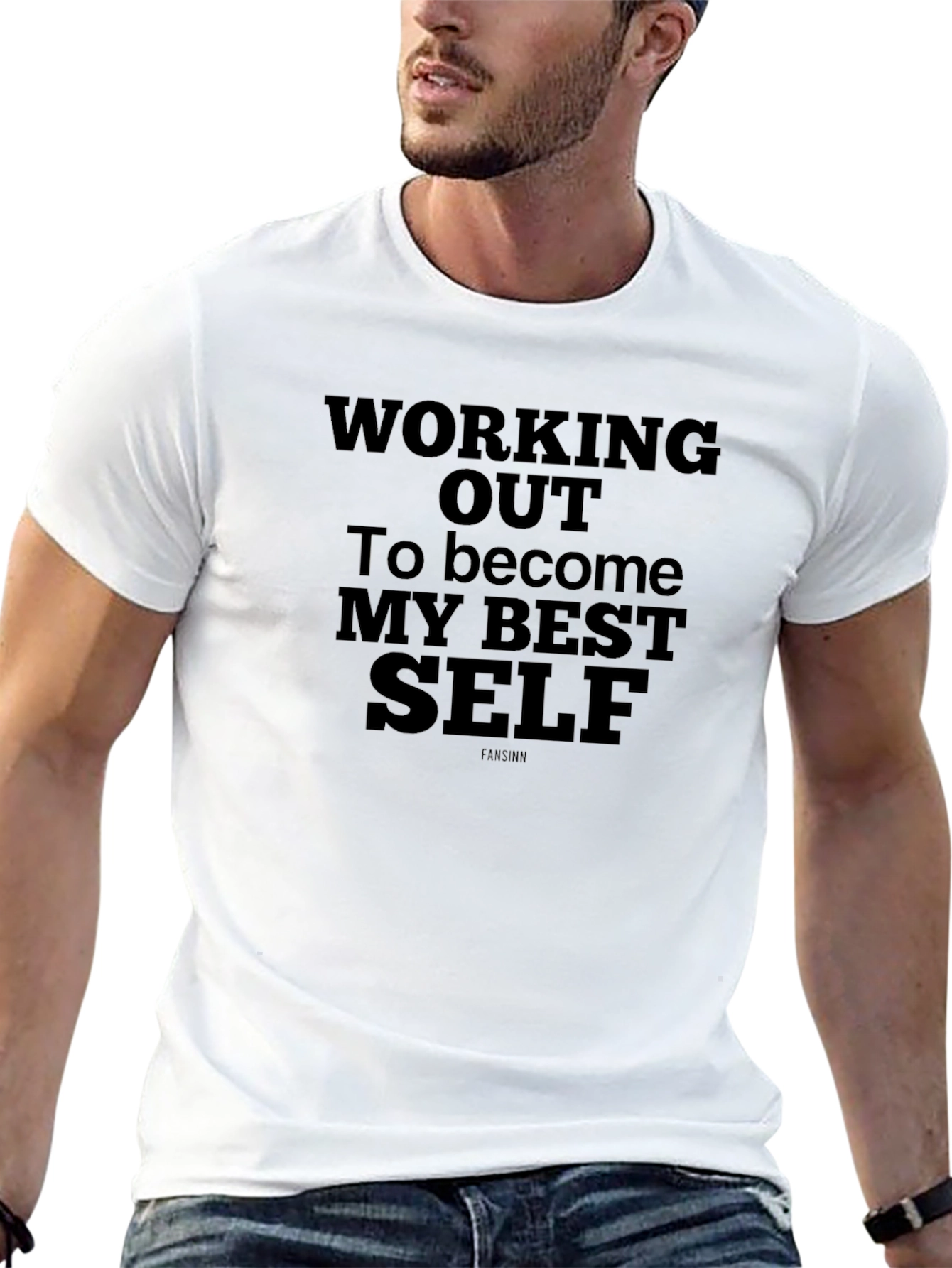 Motivational Workout Graphic Tee - Black