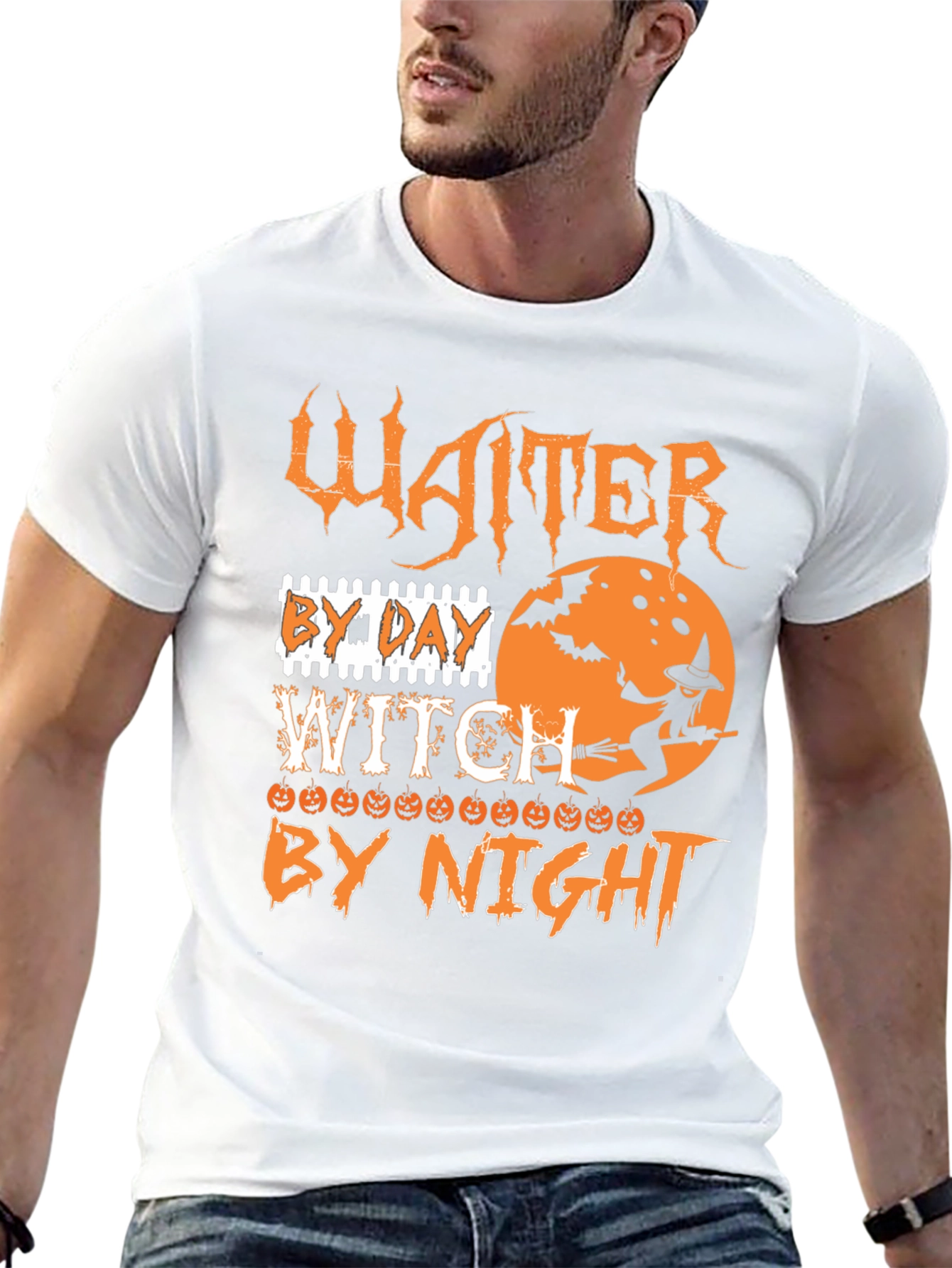 Waiter By Day Witch By Night Halloween T-Shirt