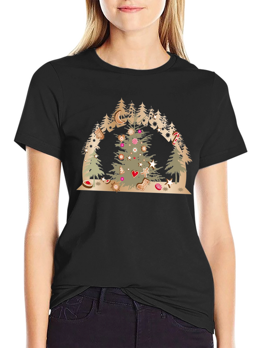 Festive Christmas Tree Forest Graphic Tee