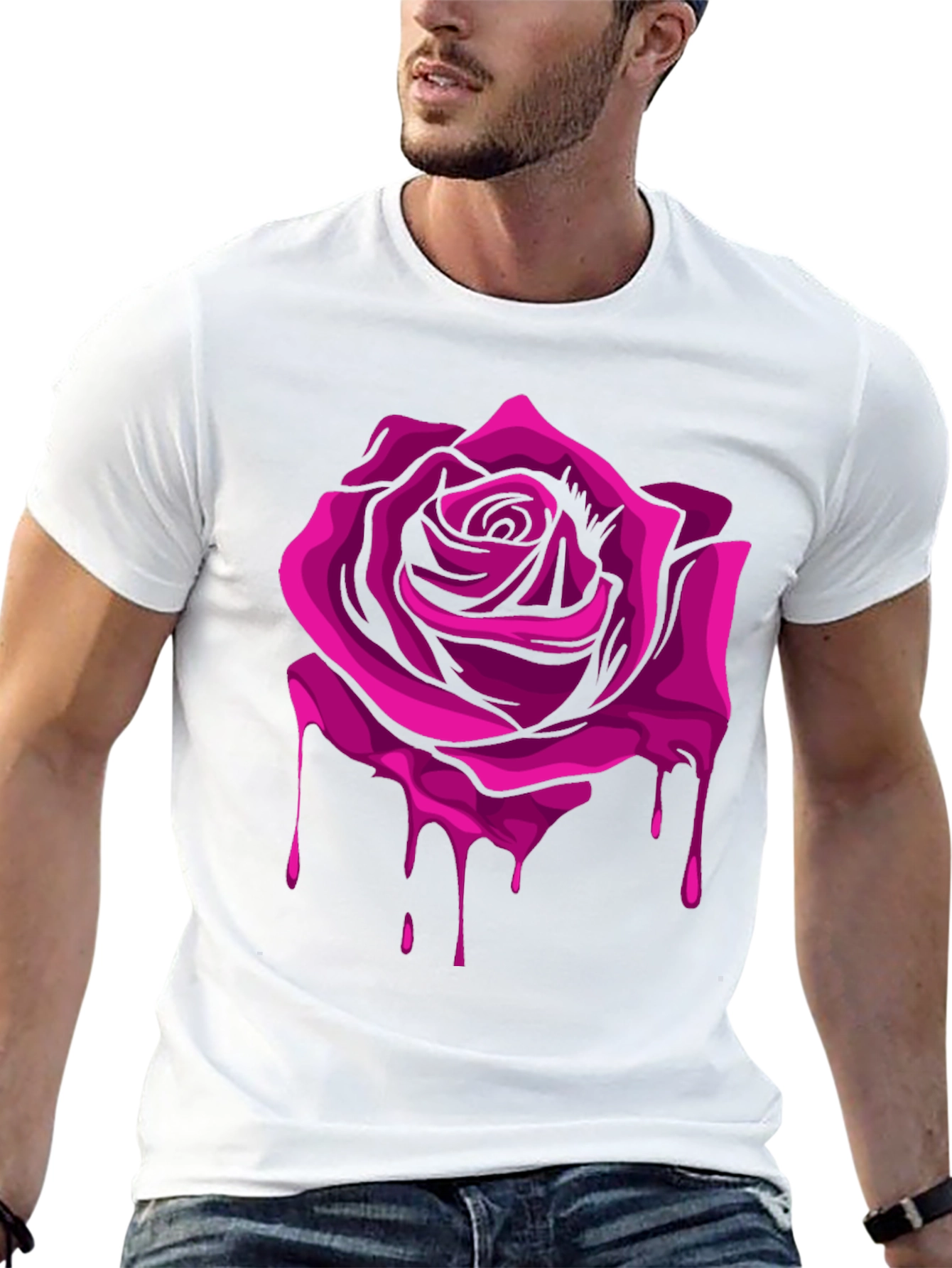 Rose Drip Graphic Tee - Modern Streetwear