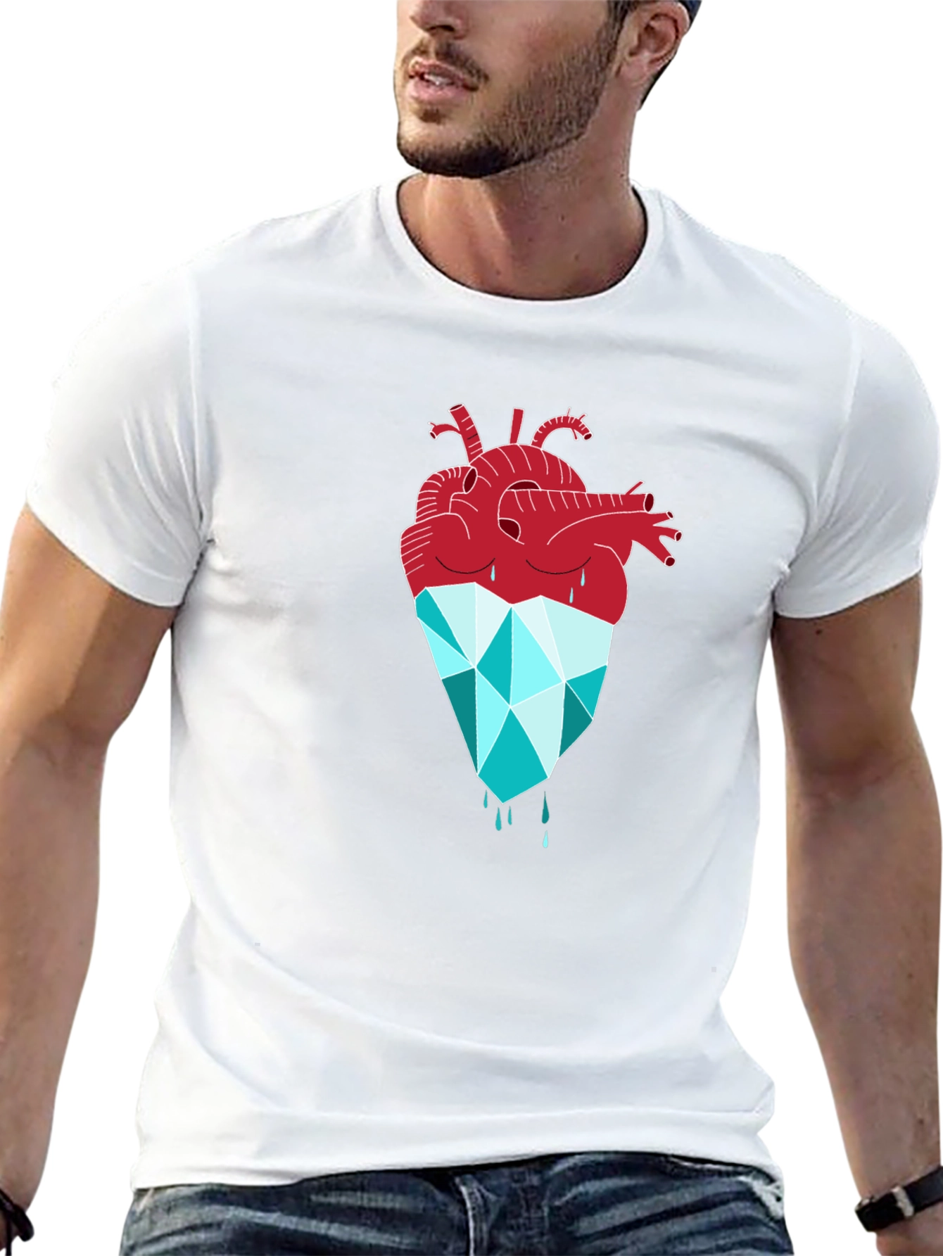 Icy Heart Graphic Tee - Unique Artistic Design