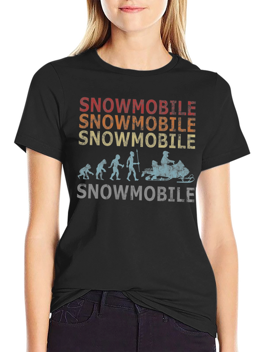 Snowmobile Evolution T-Shirt - Retro Design