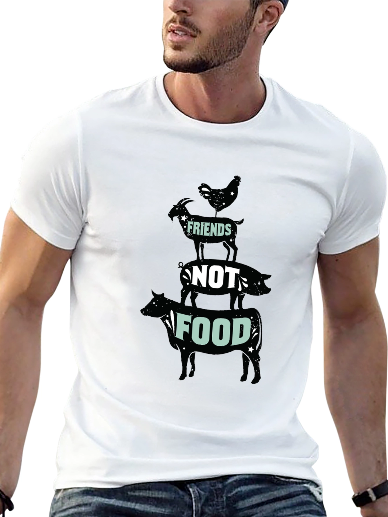 Vegan Friends Not Food Graphic Tee
