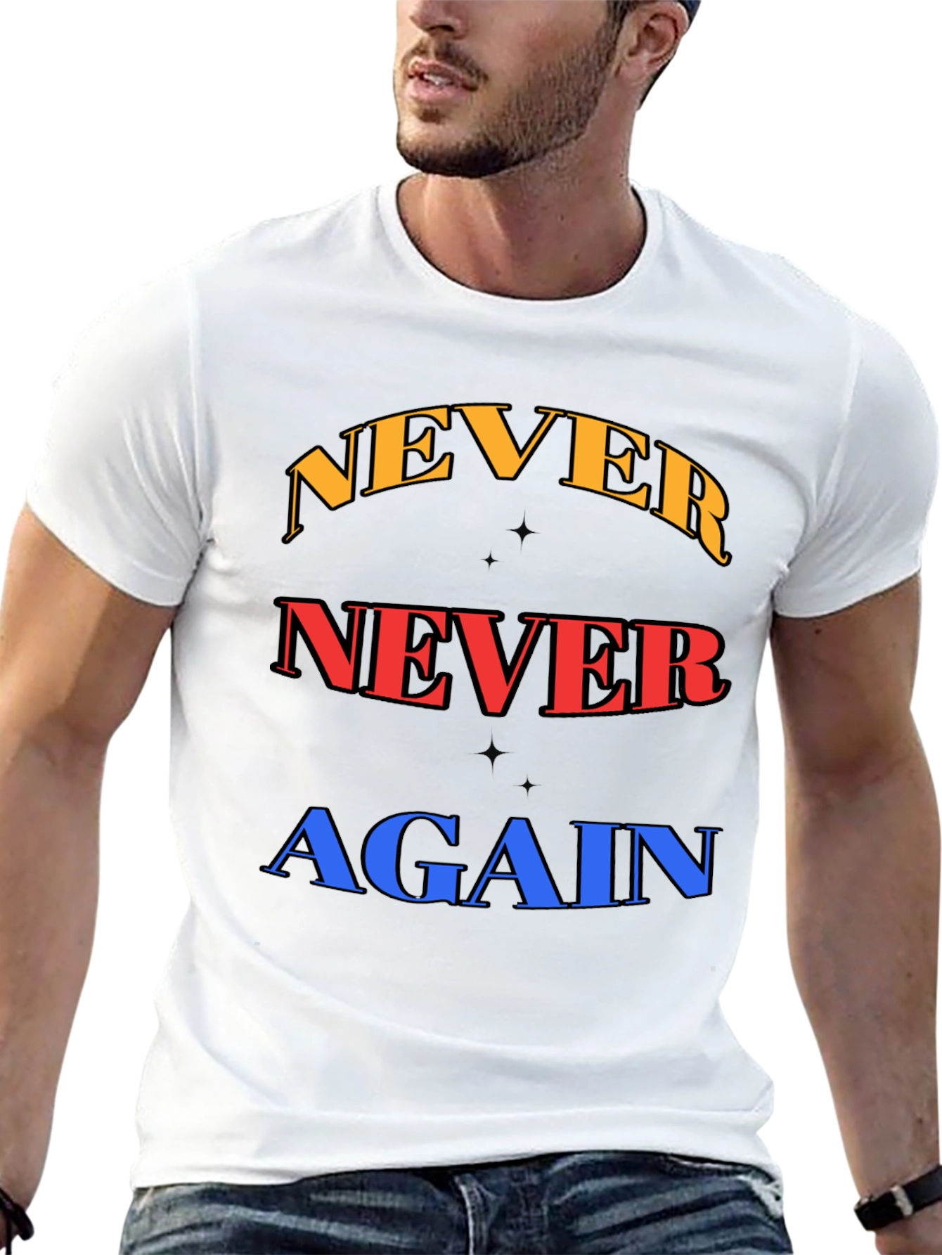 Never Again Graphic Tee - Bold Statement Shirt