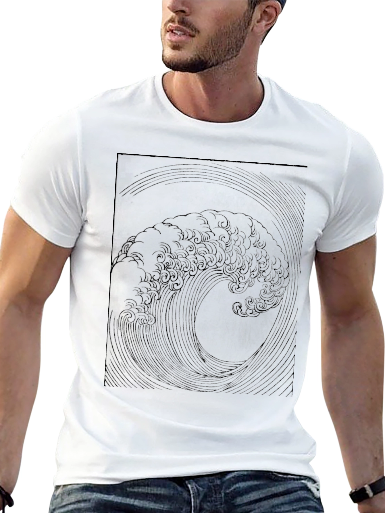 Black Wave Graphic Tee - Stylish Menswear