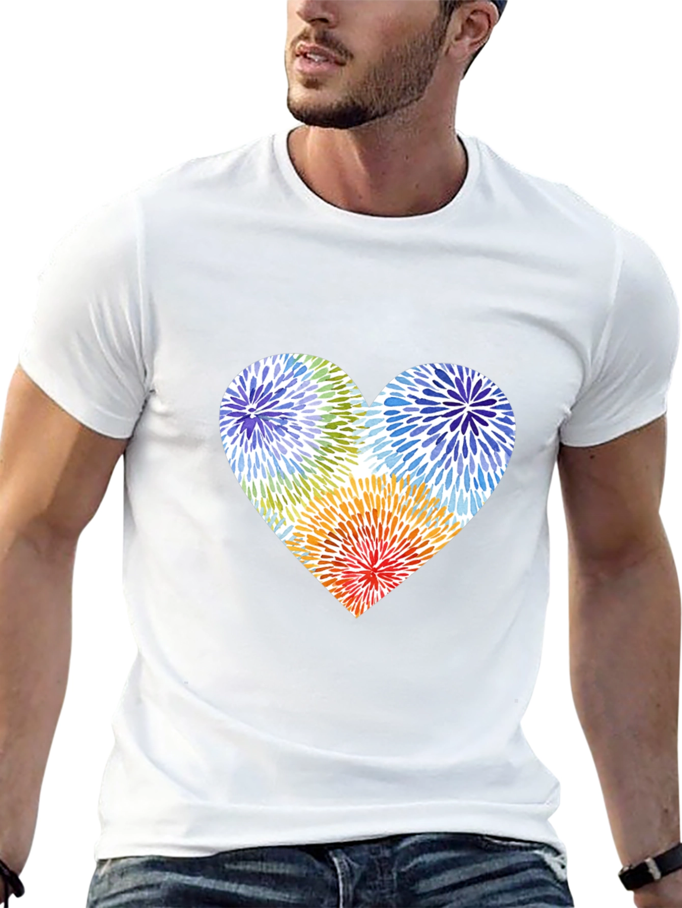 Heart Burst Graphic Black T-Shirt