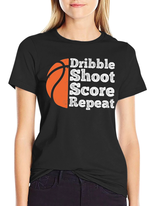 Dribble Shoot Score Repeat Basketball T-Shirt