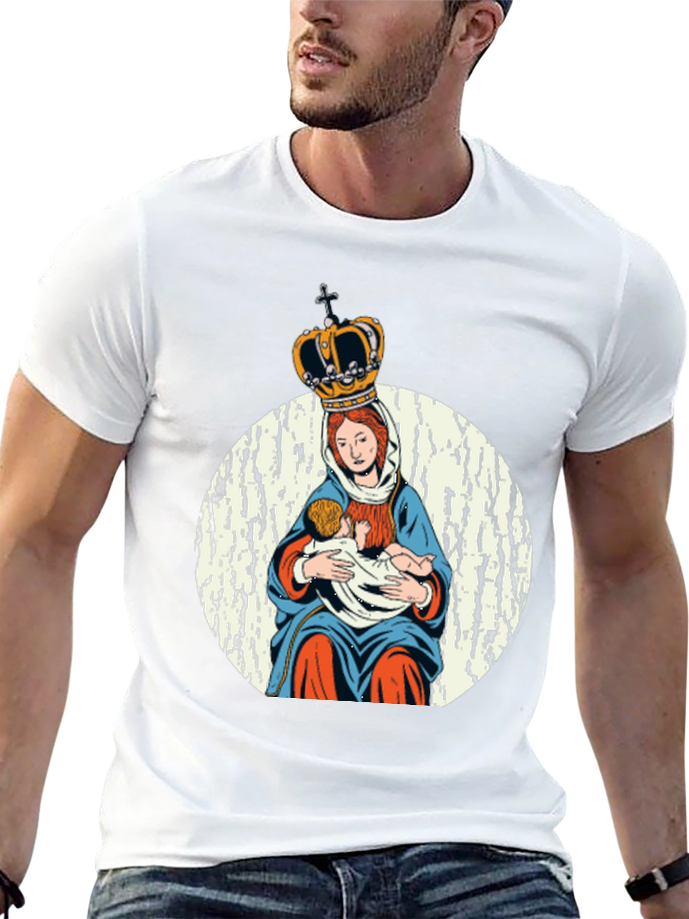 Virgin Mary & Child Graphic T-Shirt