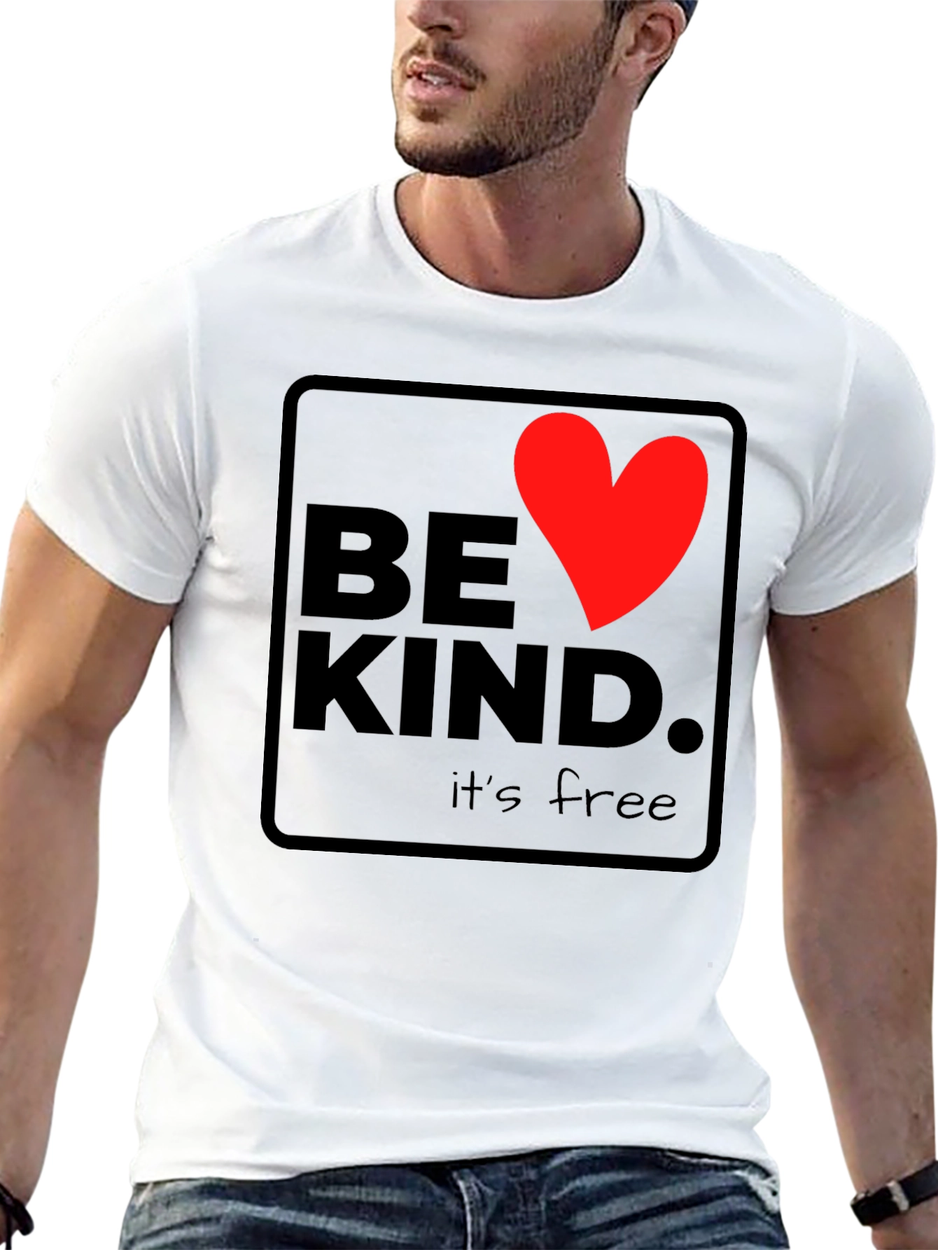 Be Kind Heart Graphic Black T-Shirt
