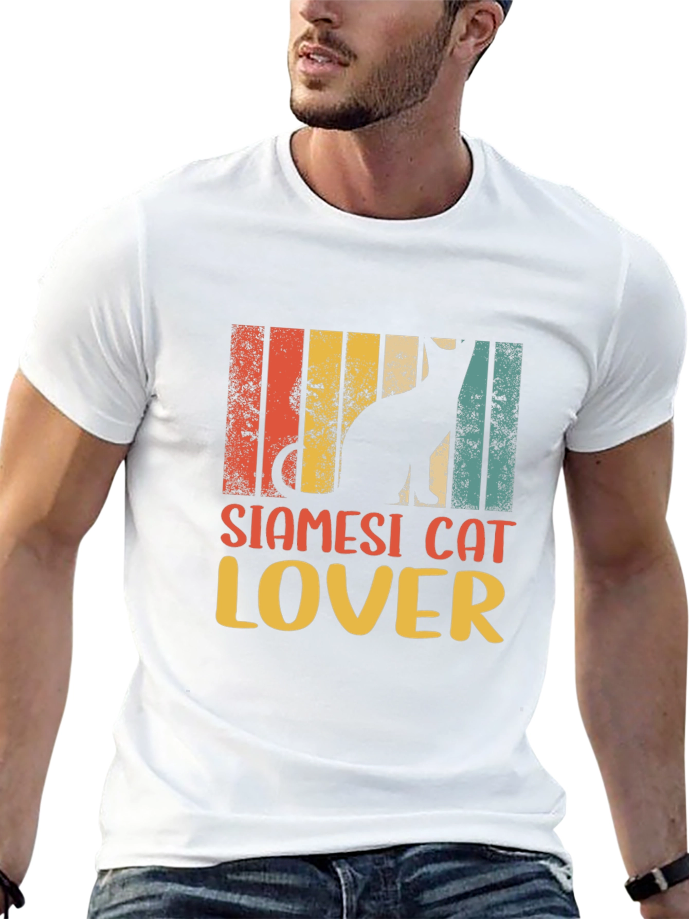 Siamese Cat Lover Retro Style T-Shirt