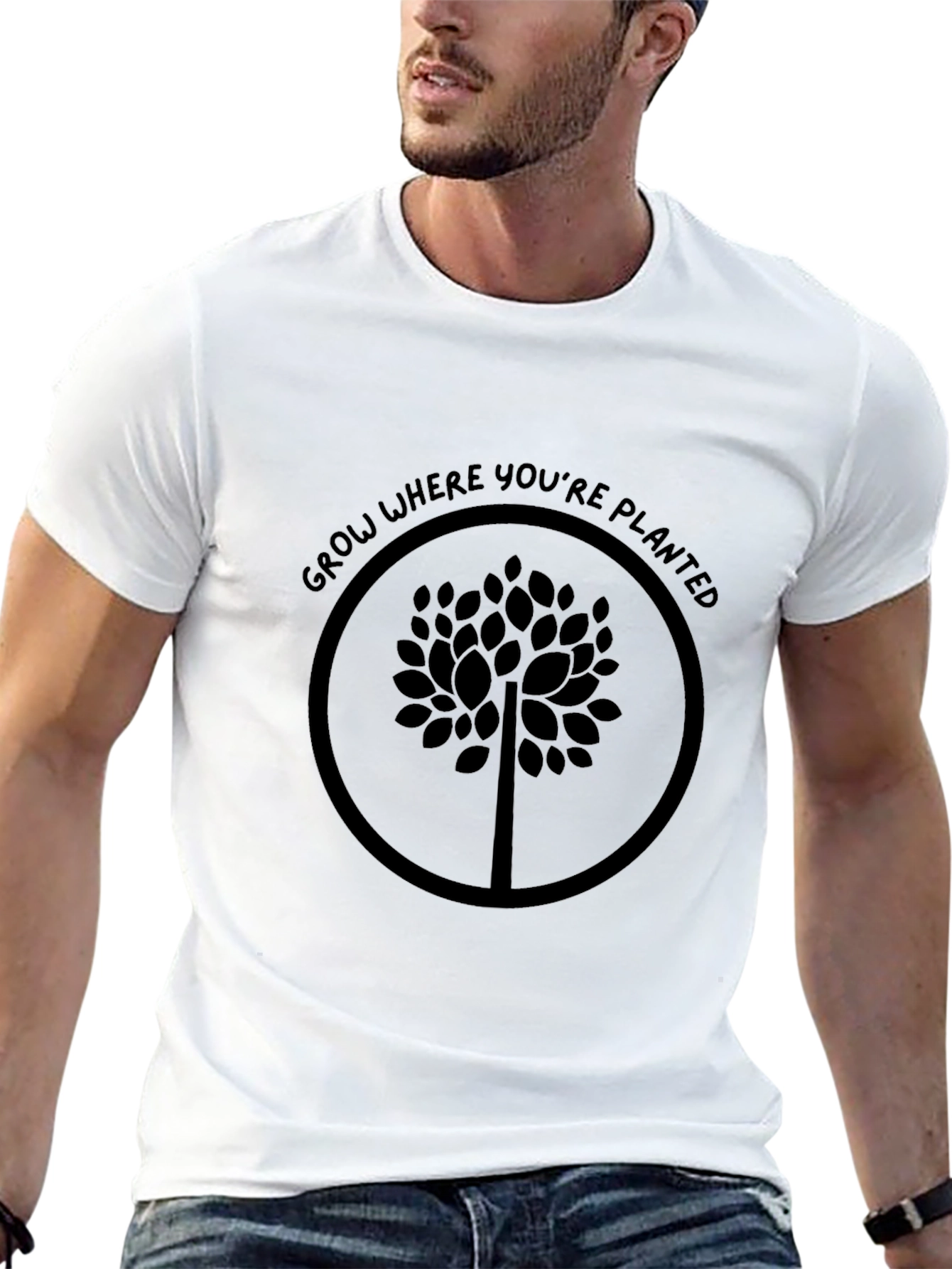 Grow Where Youre Planted Black T-Shirt