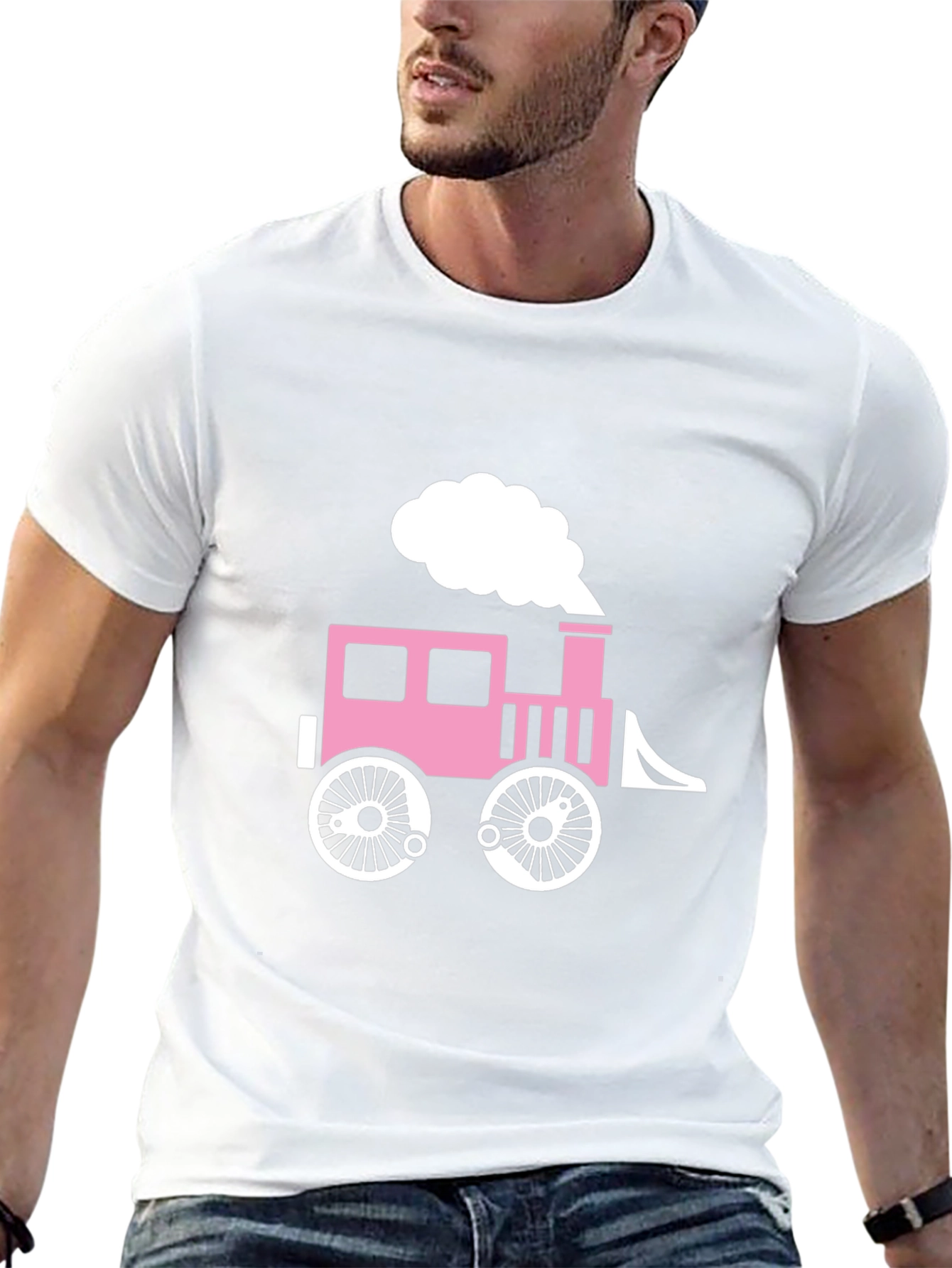 Cute Train Graphic T-Shirt