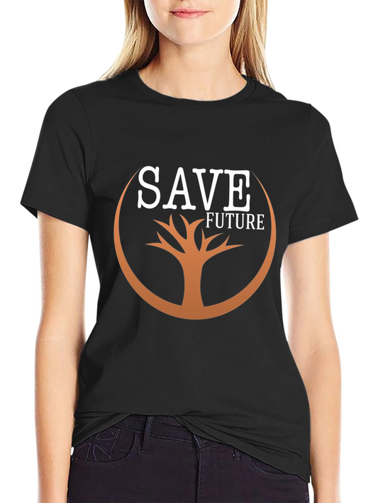 Save Future Tree Graphic Black Tee