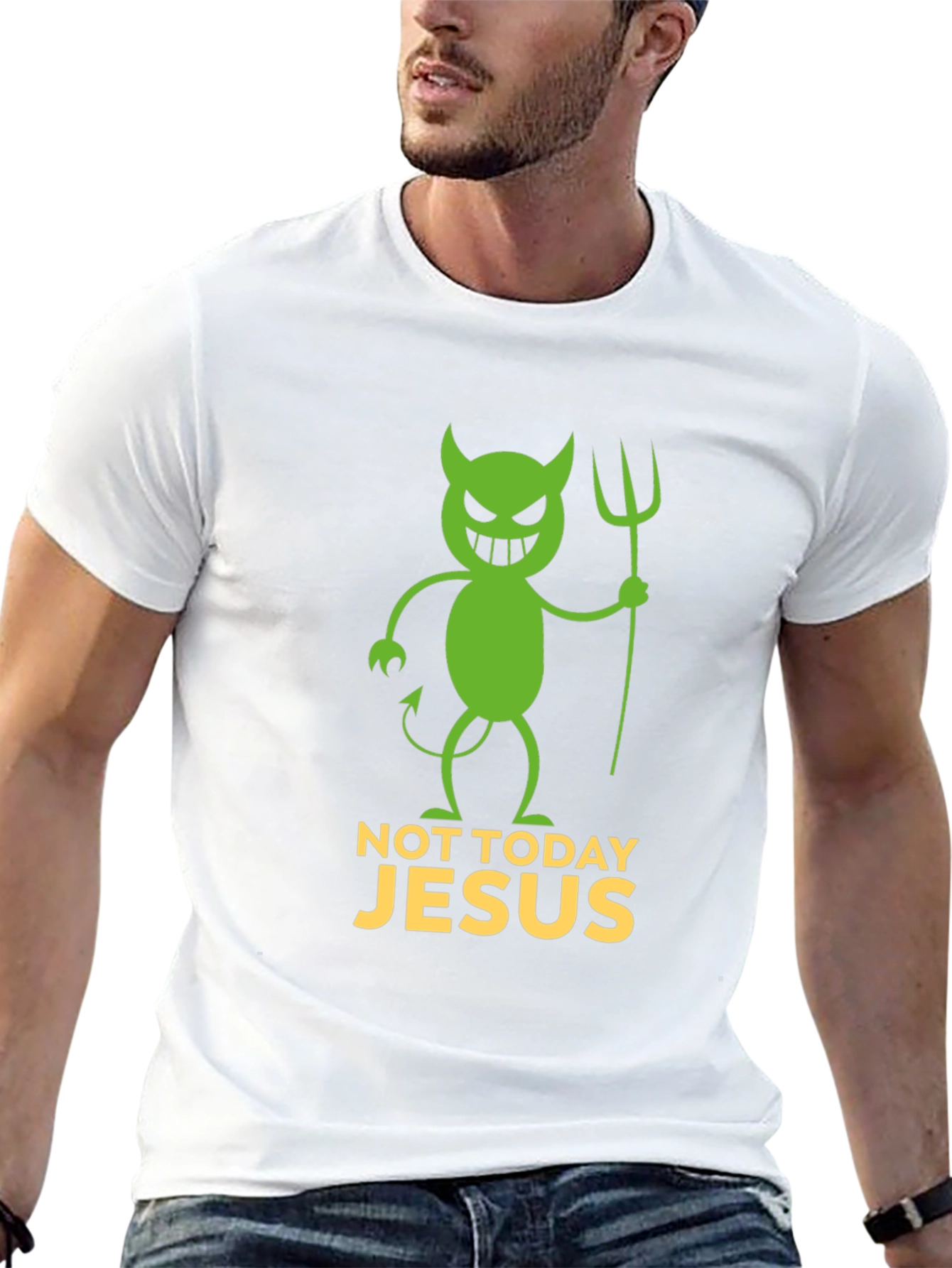 Not Today Jesus Funny Graphic T-Shirt