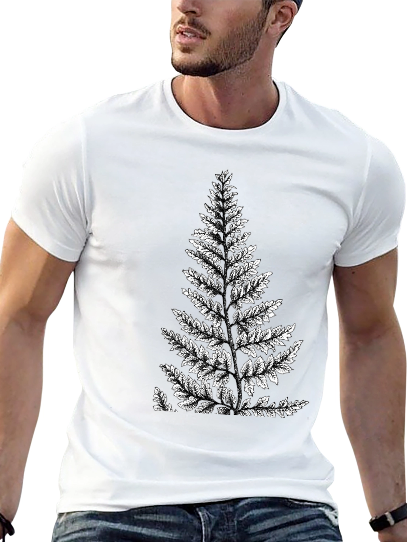 Fern Print Graphic Tee - Nature Inspired Shirt