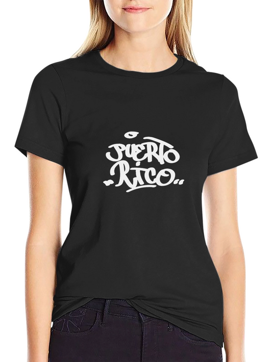 Puerto Rico Graphic Tee - Black Cotton Shirt