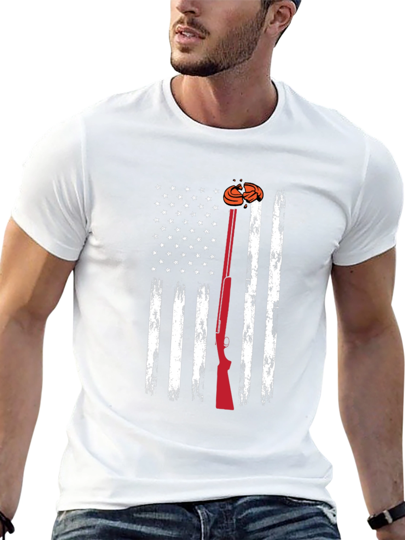 American Flag Clay Shooting T-Shirt
