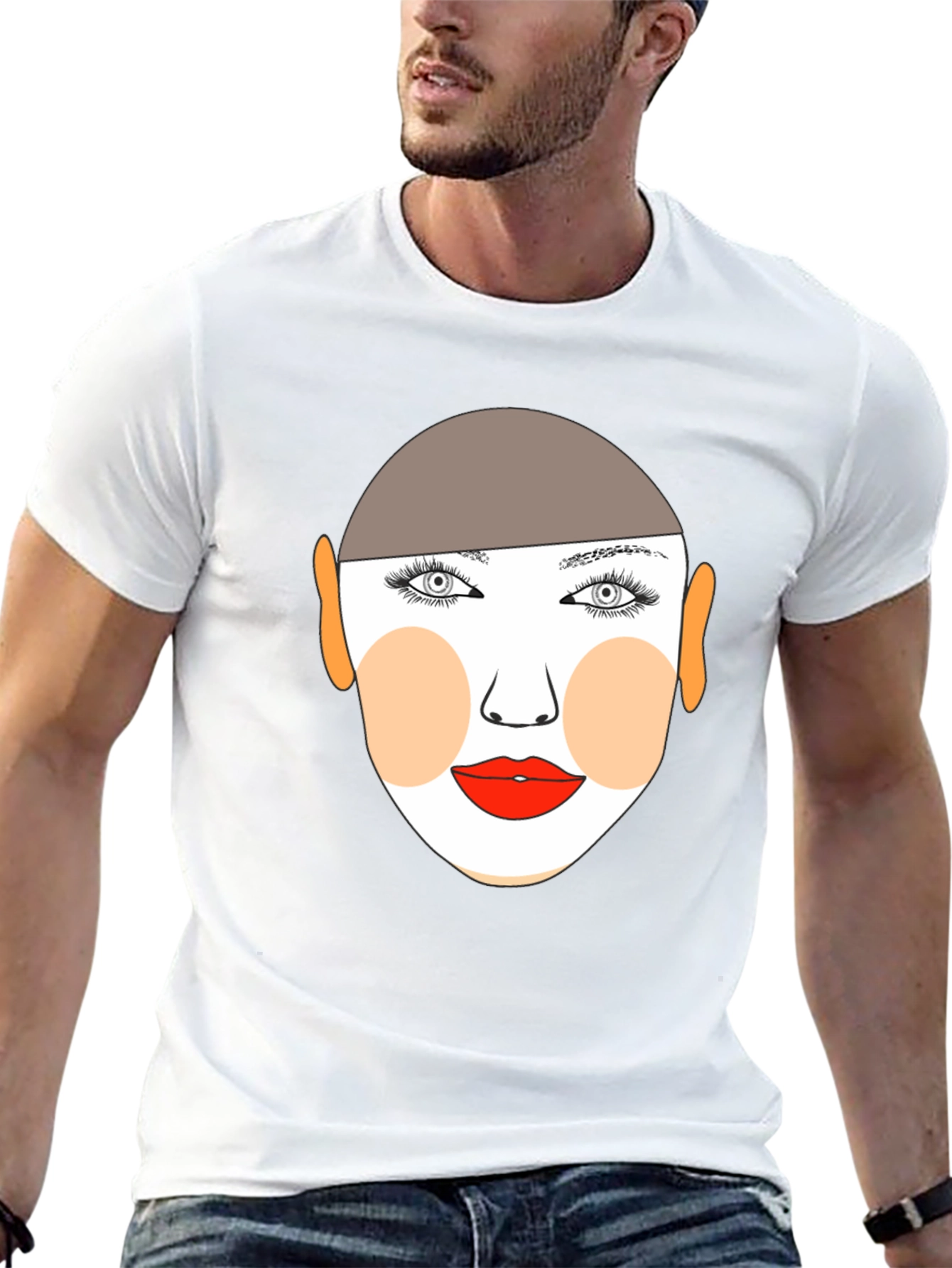 Graphic Face Tee - Stylish Black T-Shirt