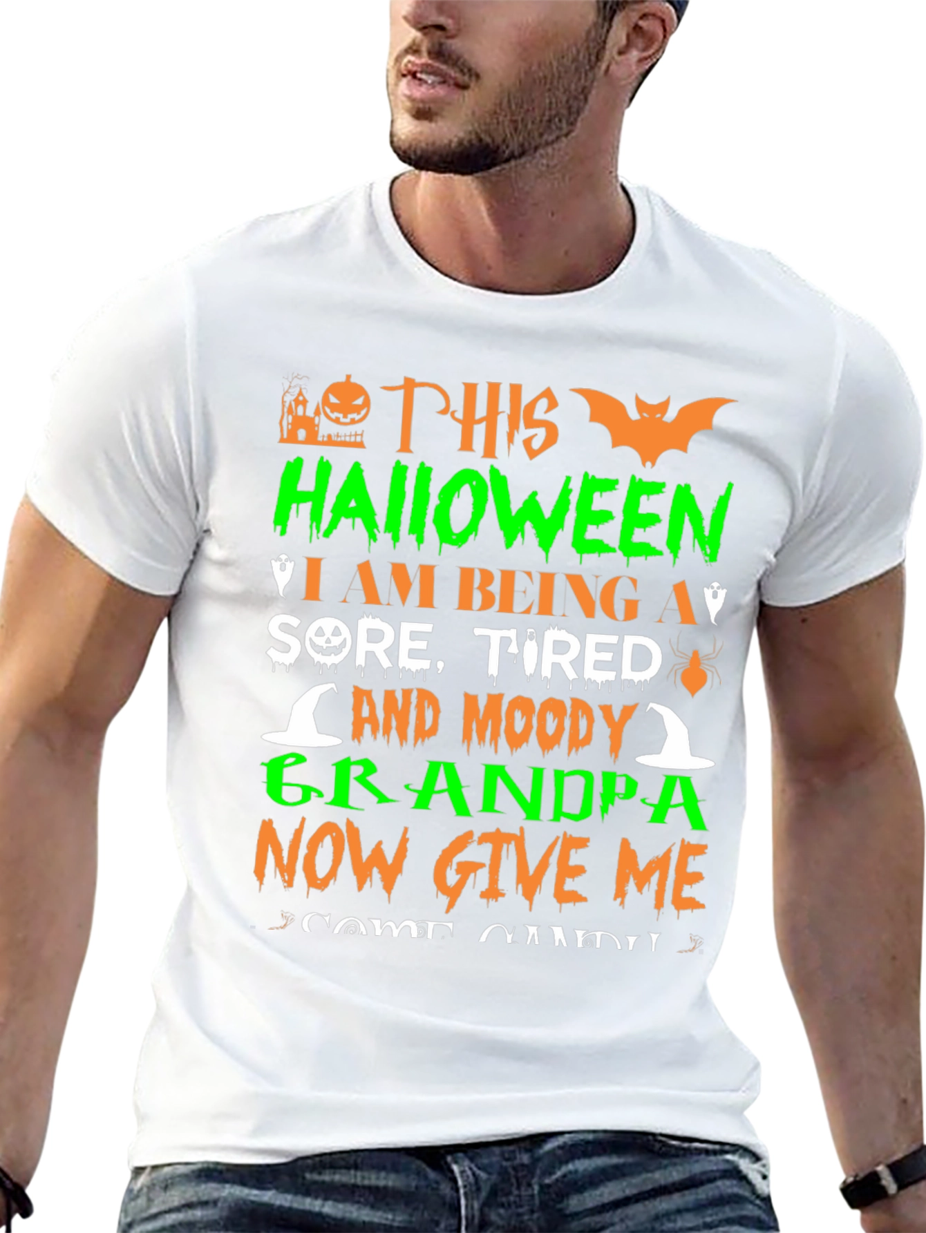 Halloween Grandpa T-Shirt: Sore Tired Moody