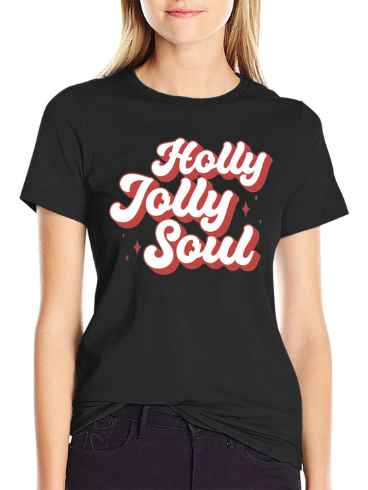Holly Jolly Soul Graphic Tee - Retro Christmas T-Shirt