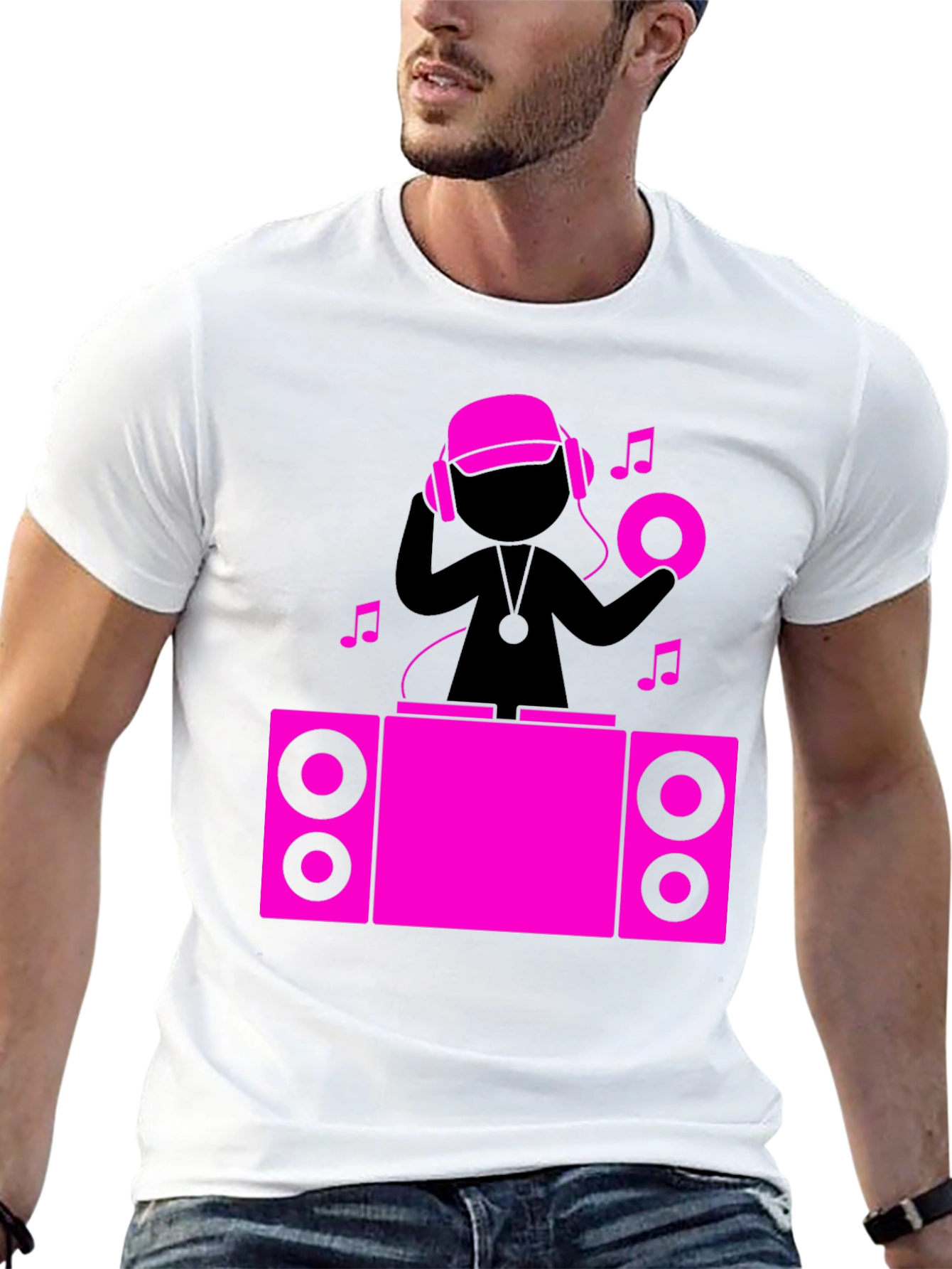 DJ Graphic Tee - Black Cotton T-Shirt