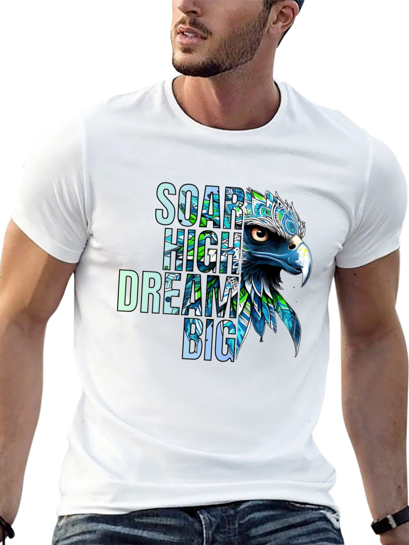 Soar High Dream Big Eagle Graphic T-Shirt