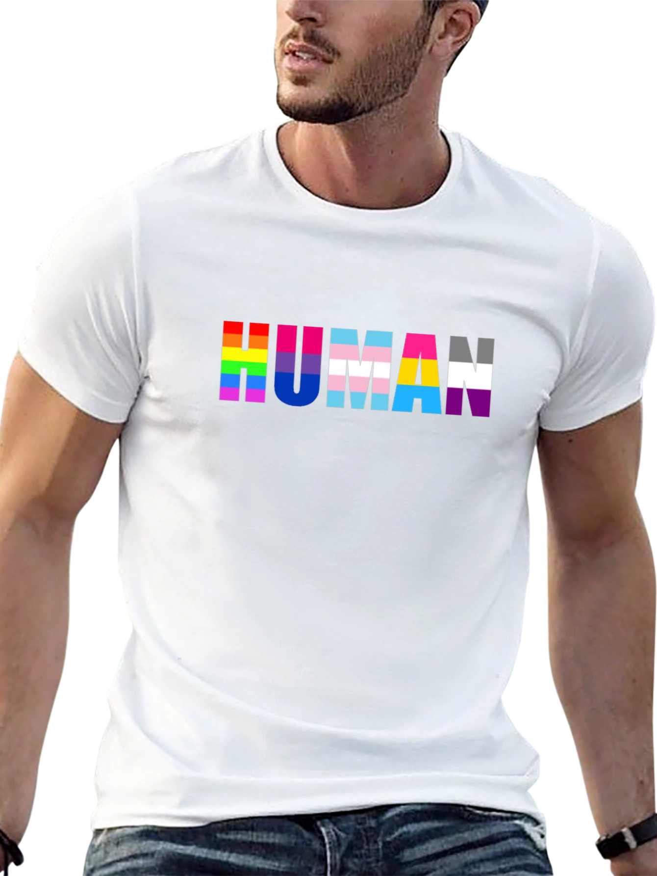 LGBTQ+ Pride Human T-Shirt - Unisex Black Tee