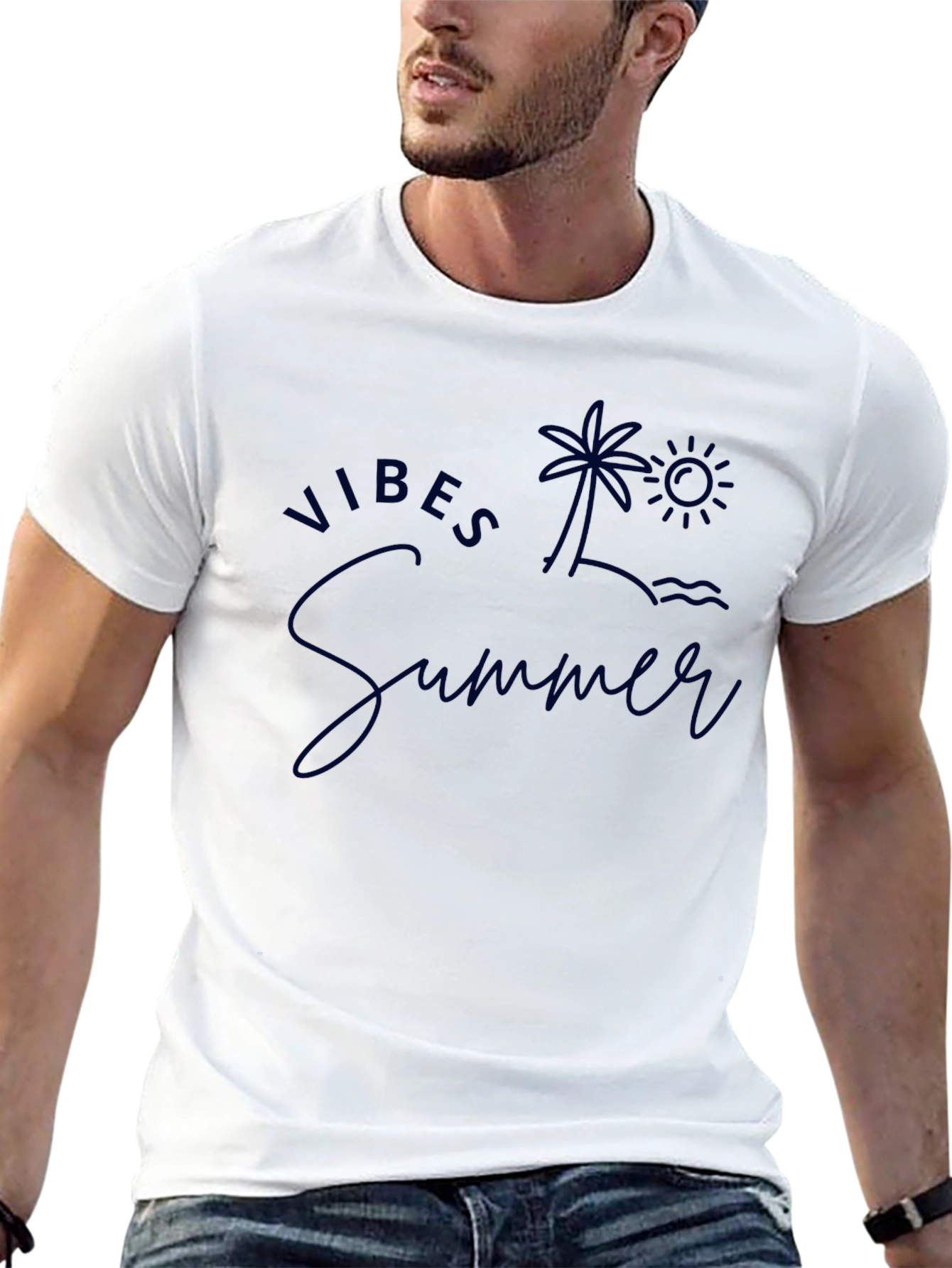 Summer Vibes Graphic Tee - Island Palm Tree