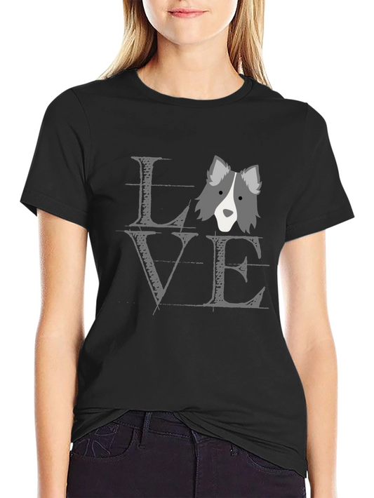 Dog Love T-Shirt - Unisex Black Cotton Tee