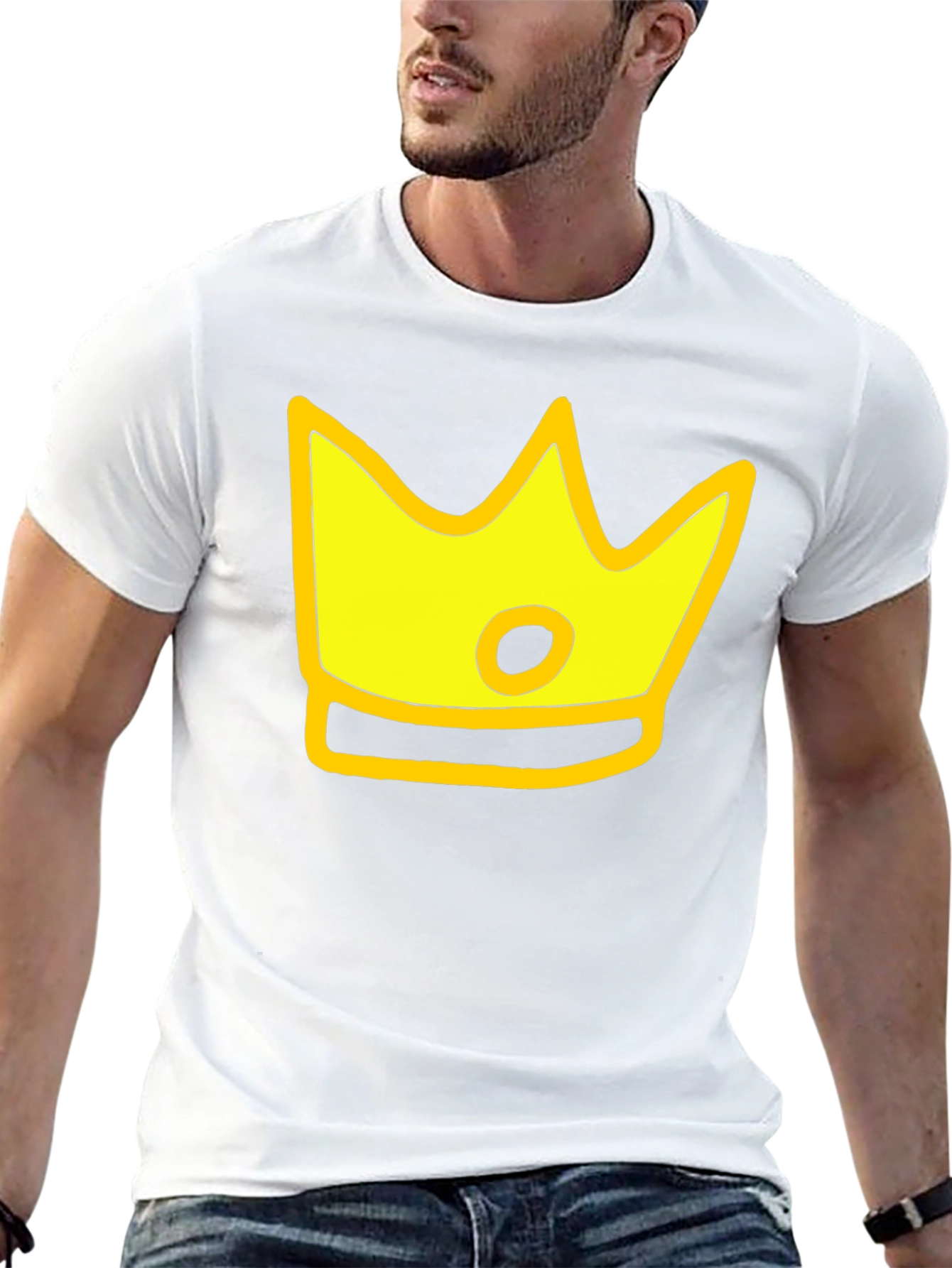 Cartoon Crown Graphic Black T-Shirt