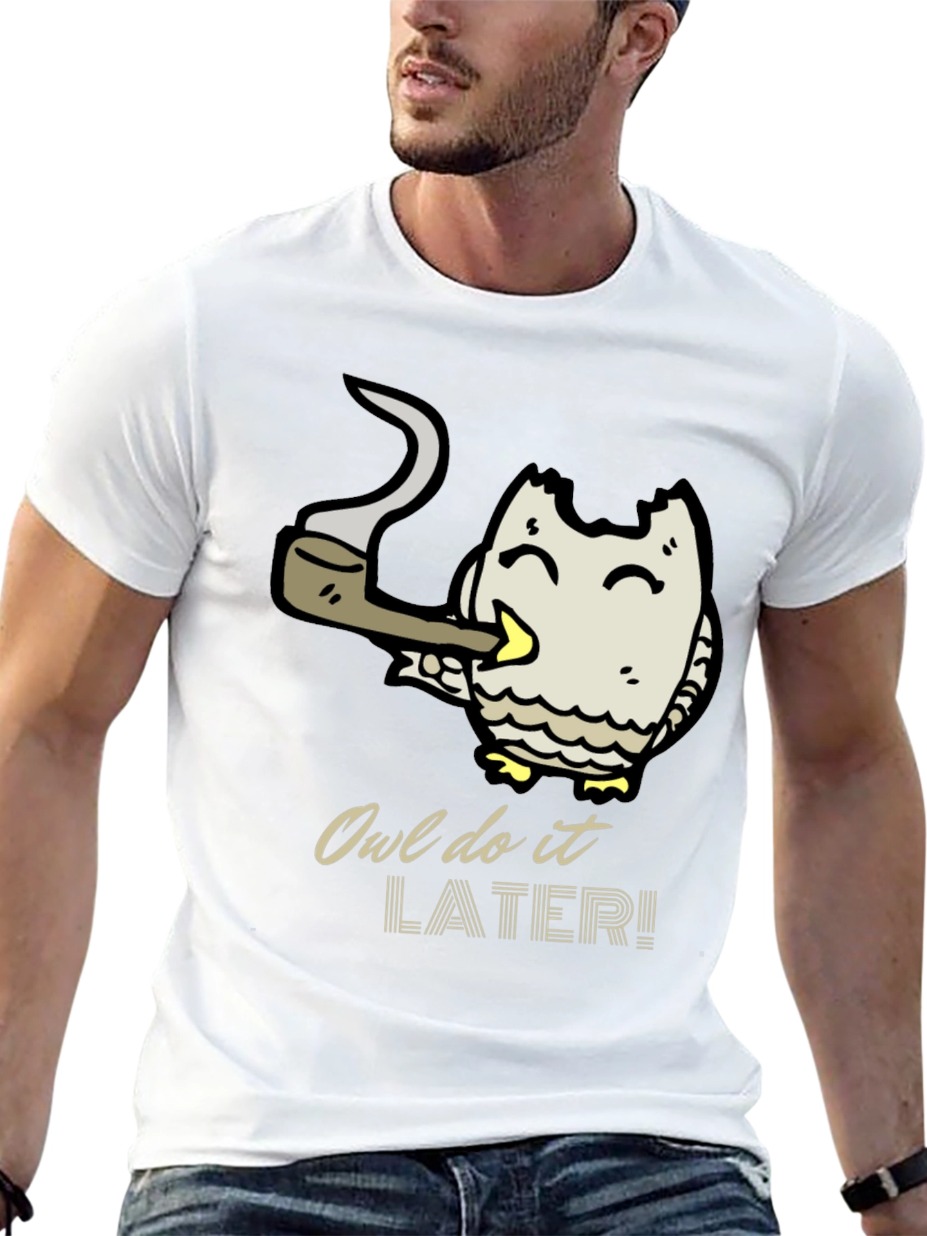Owl Do It Later T-Shirt - Black Cotton Tee