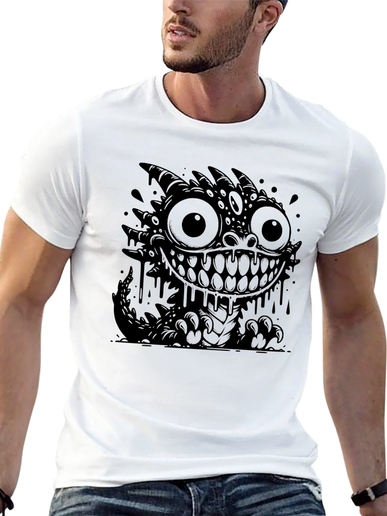 Monster Graphic Black T-Shirt